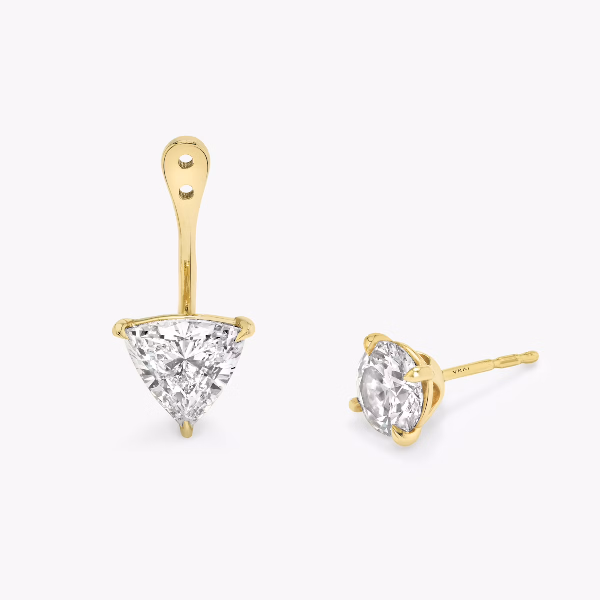 VRAI Solitaire Drop Ear Jacket | Trillion | 14k | Yellow Gold | caratWeight: 1.0ct