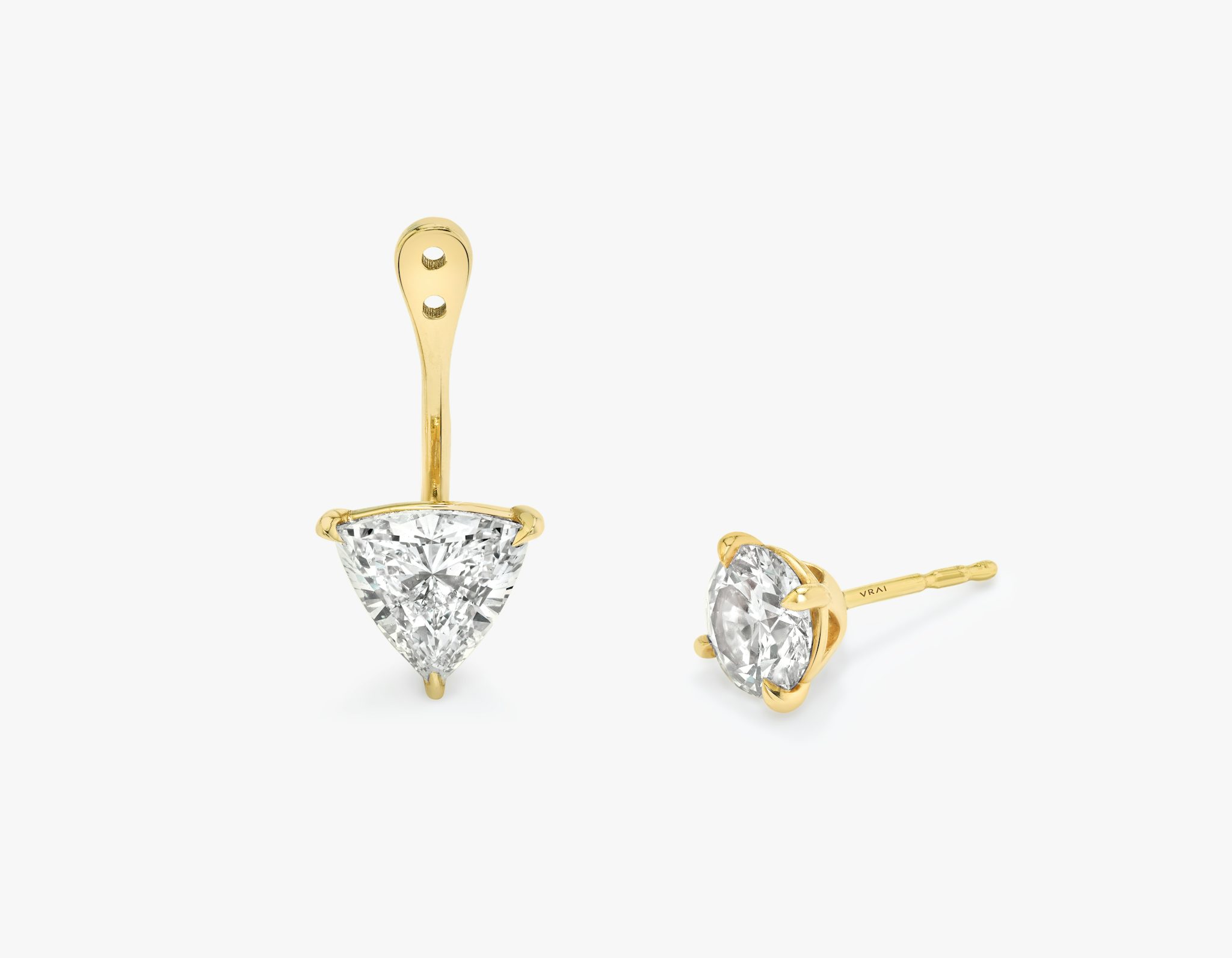 VRAI Solitaire Drop Ear Jacket | Trillion | 14k | Yellow Gold | caratWeight: 0.50ct