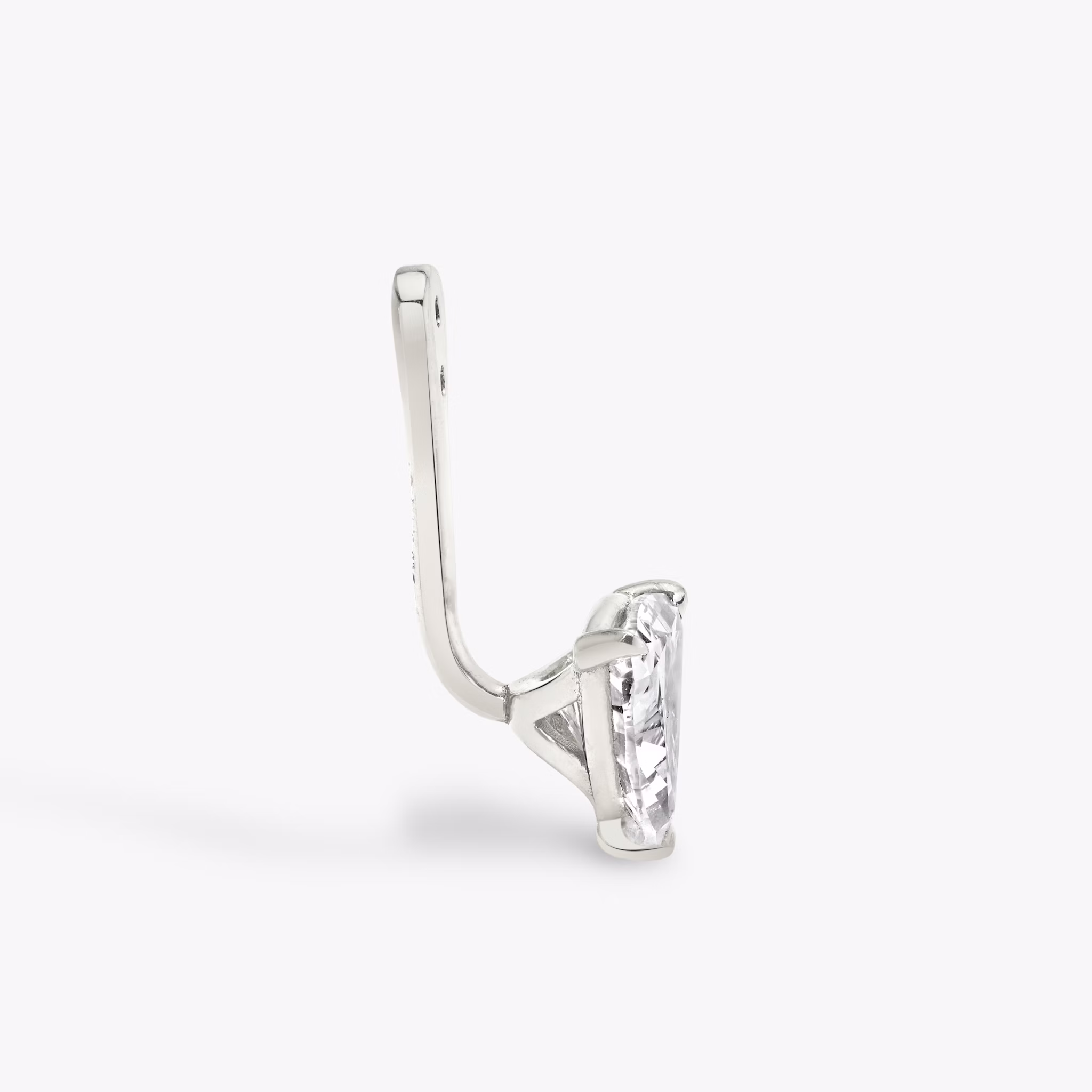 VRAI Solitaire Drop Ear Jacket | Trillion | 14k | White Gold | caratWeight: 0.50ct