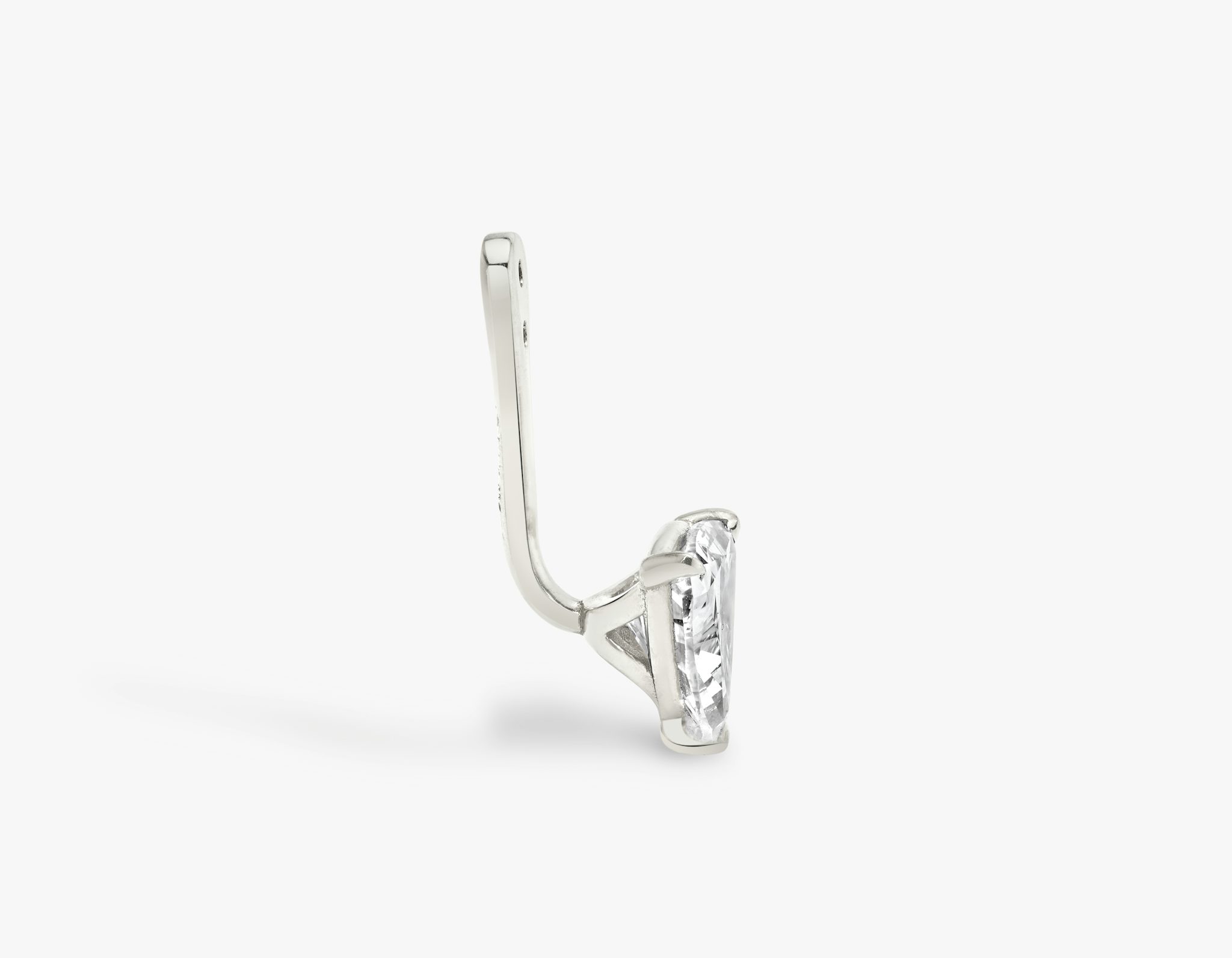 VRAI Solitaire Drop Ear Jacket | Trillion | 14k | White Gold | caratWeight: 0.50ct