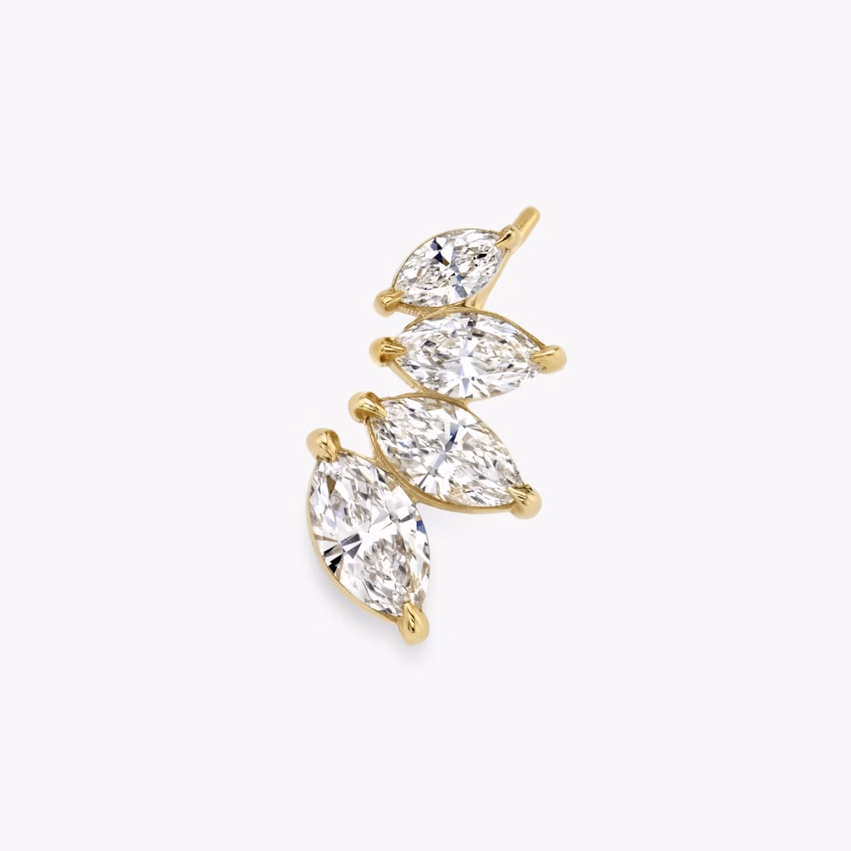 VRAI Ear Climber | Marquise | 14k | Yellow Gold | diamondCount: 4 | side: left