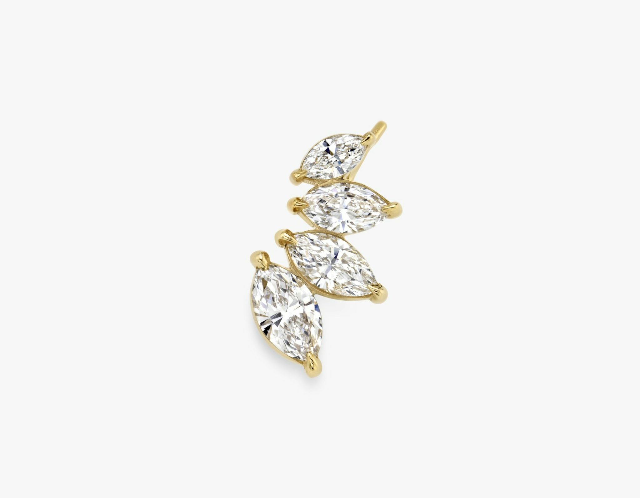 VRAI Ear Climber | Marquise | 14k | Yellow Gold | diamondCount: 4 | side: left