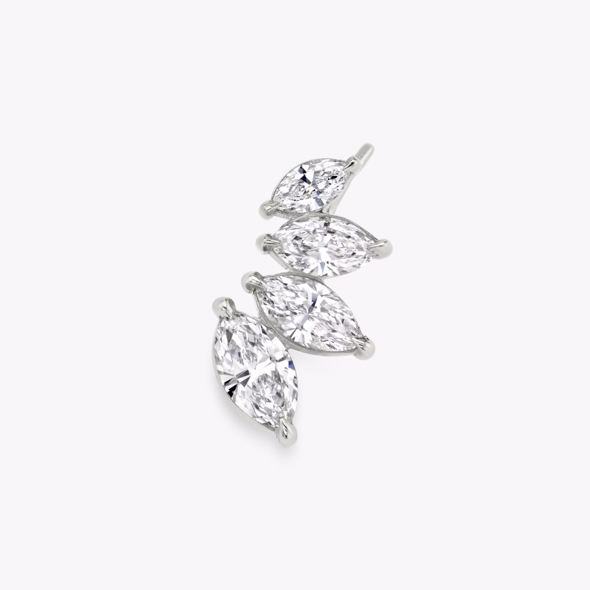 VRAI Ear Climber | Marquise | 14k | White Gold | diamondCount: 4 | side: left
