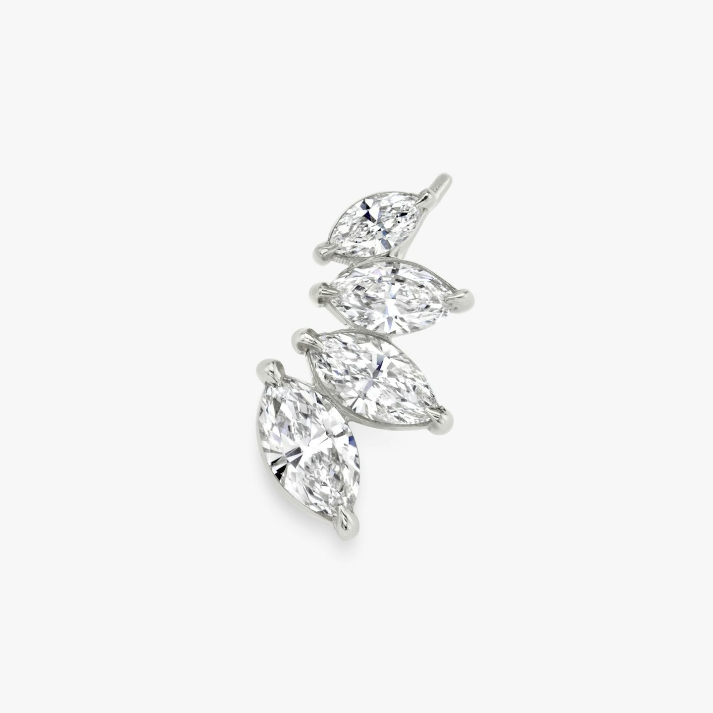 VRAI Ear Climber | Marquise | 14k | White Gold | diamondCount: 4 | side: left