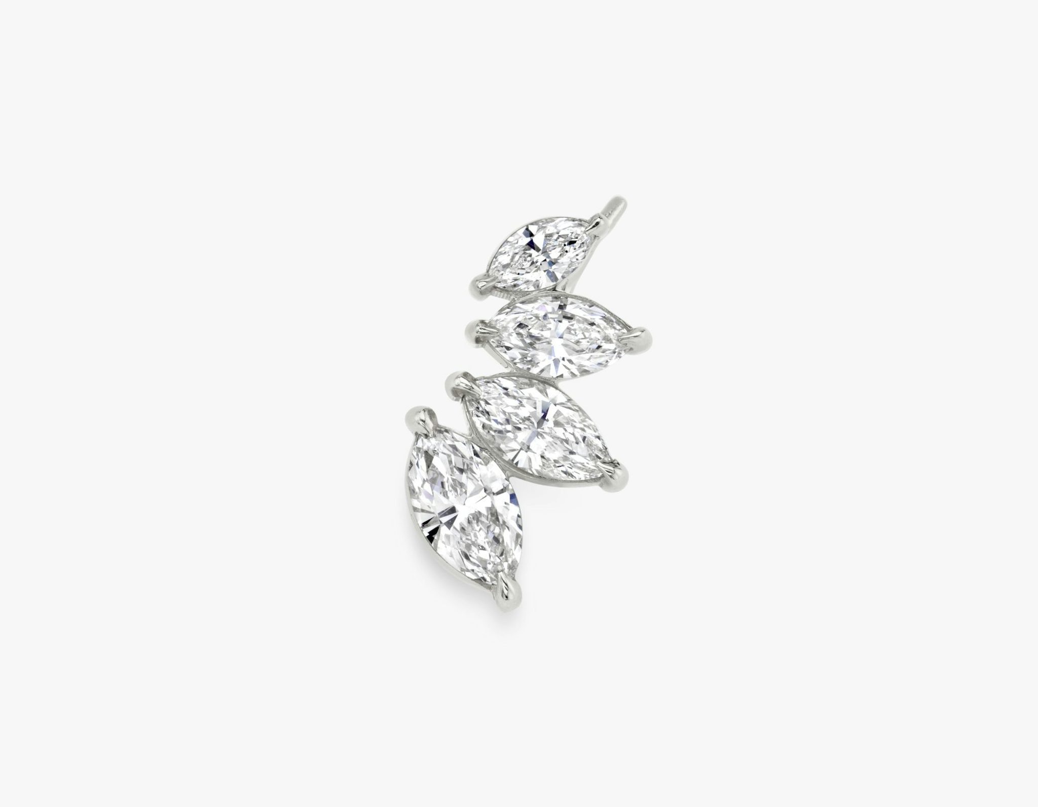 VRAI Ear Climber | Marquise | 14k | White Gold | diamondCount: 4 | side: left