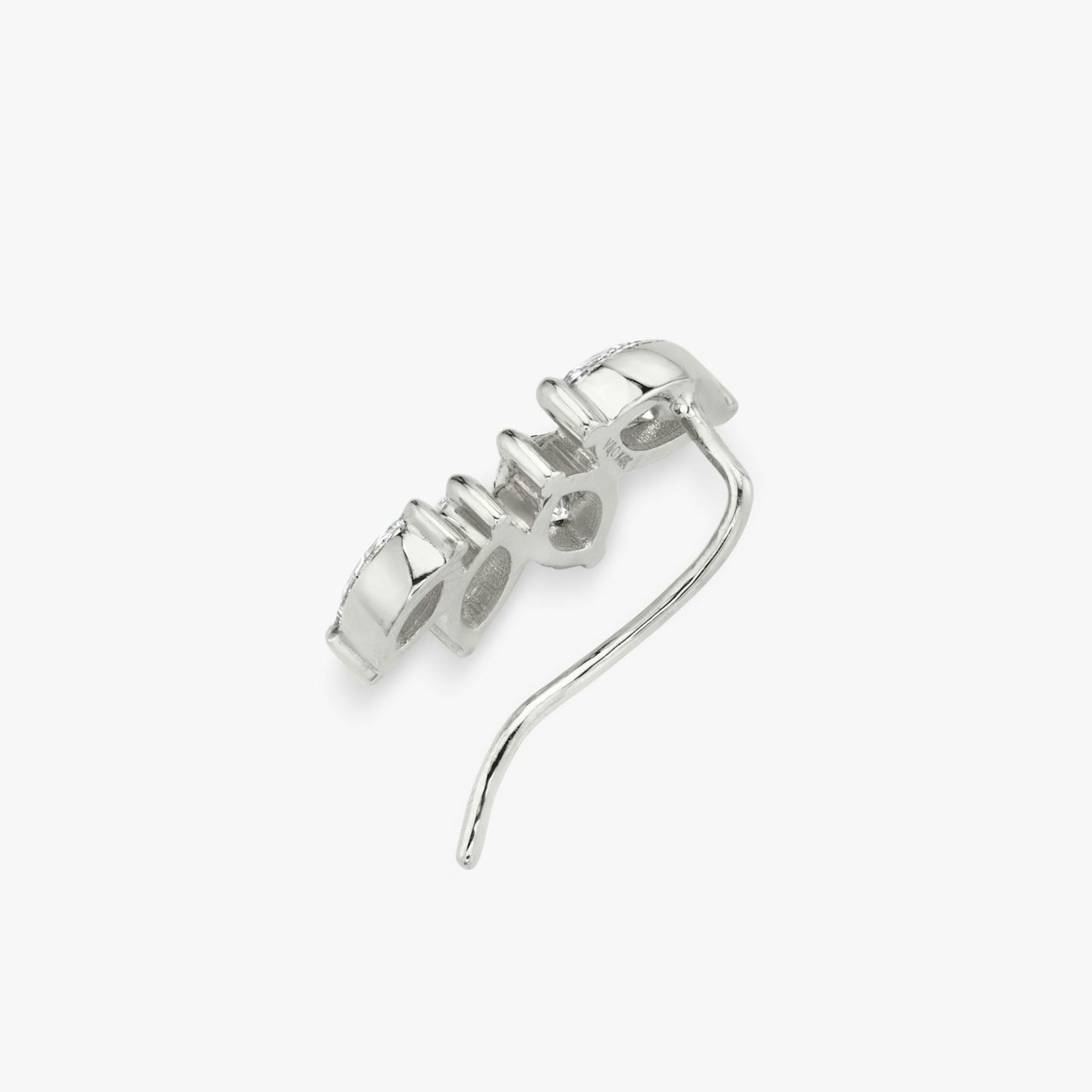 VRAI Ear Climber | Marquise | 14k | White Gold | diamondCount: 4 | side: left