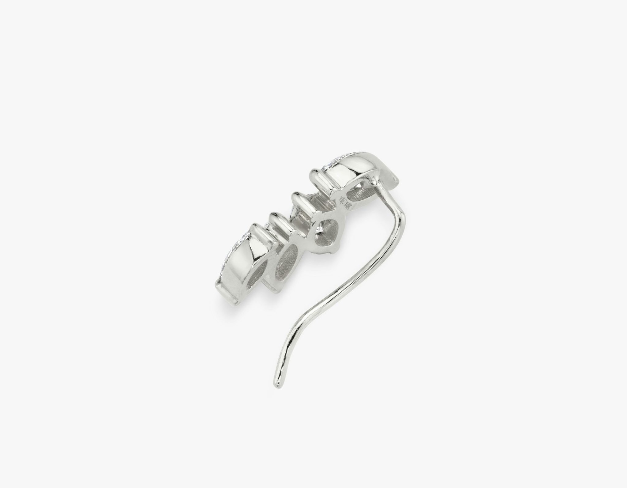 VRAI Ear Climber | Marquise | 14k | White Gold | diamondCount: 4 | side: left