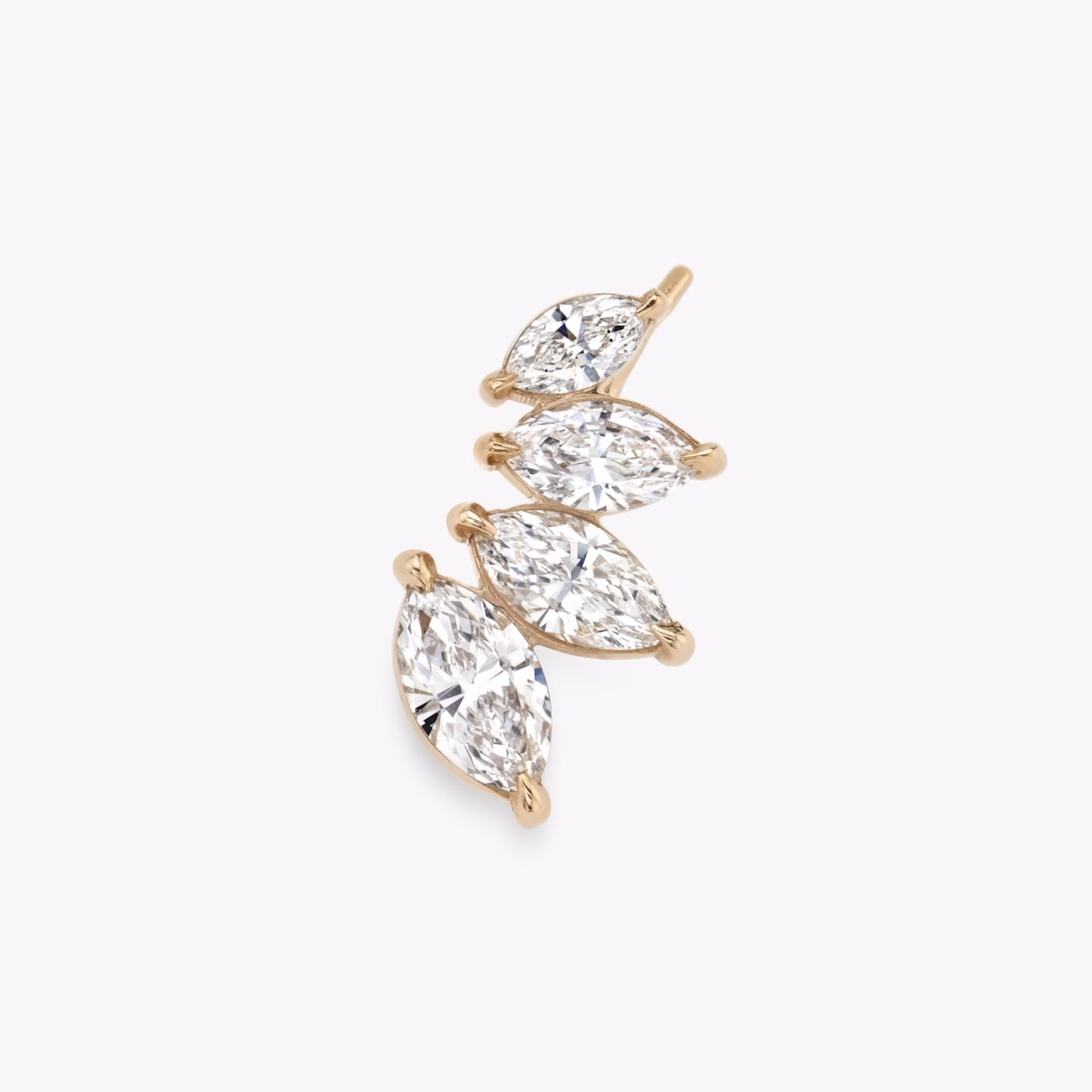 VRAI Ear Climber | Marquise | 14k | Rose Gold | diamondCount: 4 | side: left