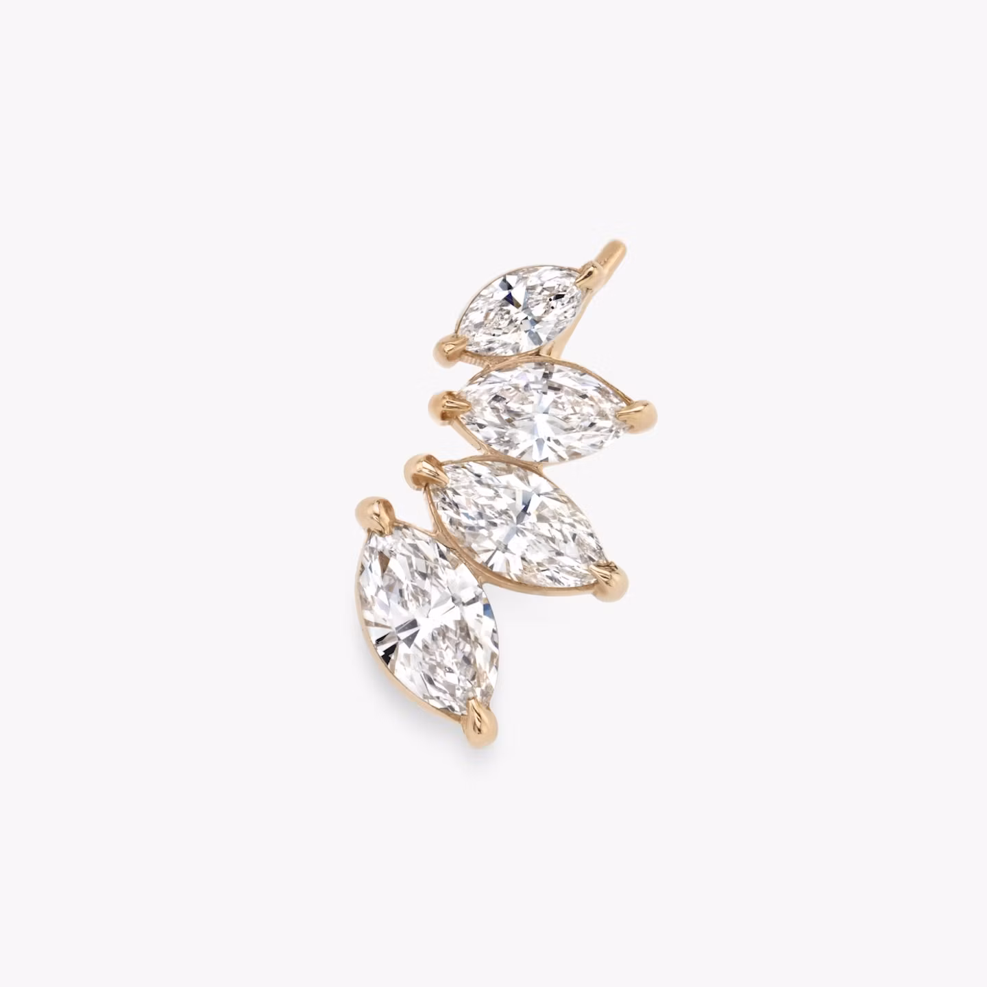 VRAI Ear Climber | Marquise | 14k | Rose Gold | diamondCount: 4 | side: left