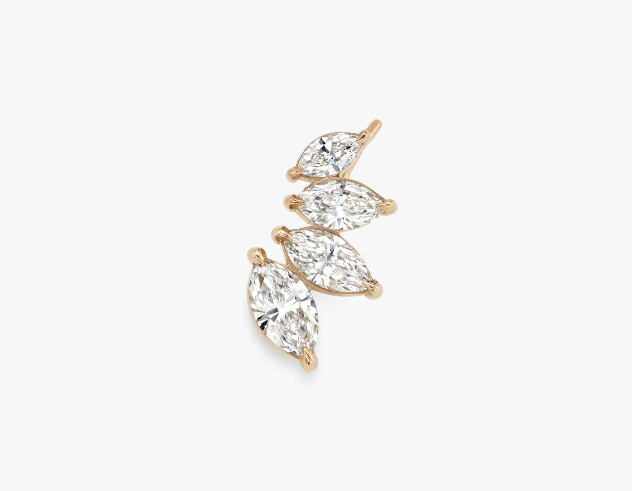 VRAI Ear Climber | Marquise | 14k | Rose Gold | diamondCount: 4 | side: left