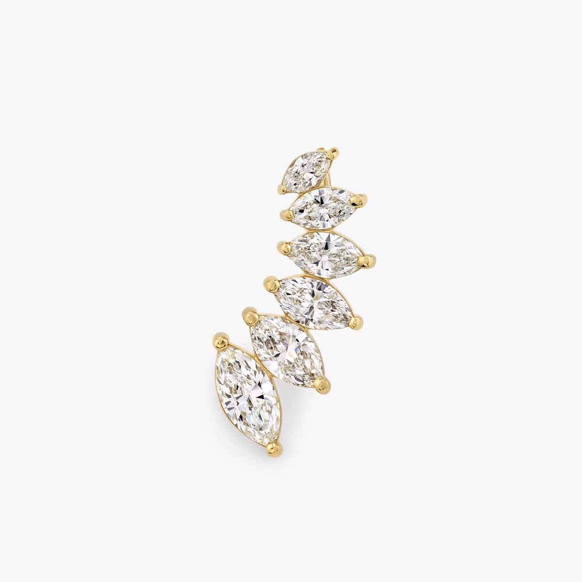 VRAI Ear Climber | Marquise | 14k | Yellow Gold | diamondCount: 6 | side: left