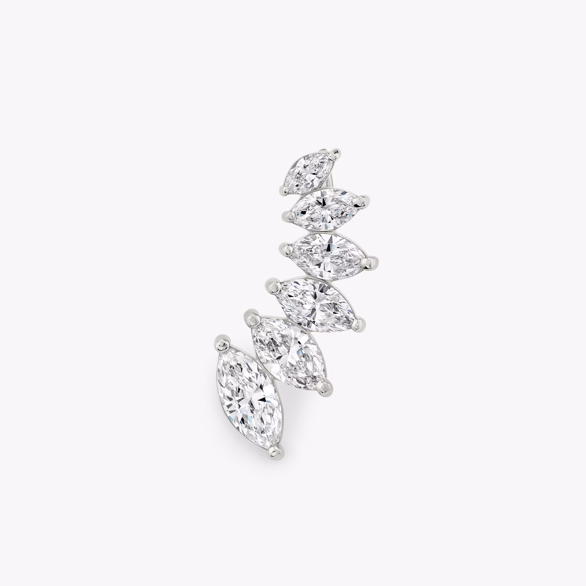 VRAI Ear Climber | Marquise | 14k | White Gold | diamondCount: 6 | side: left