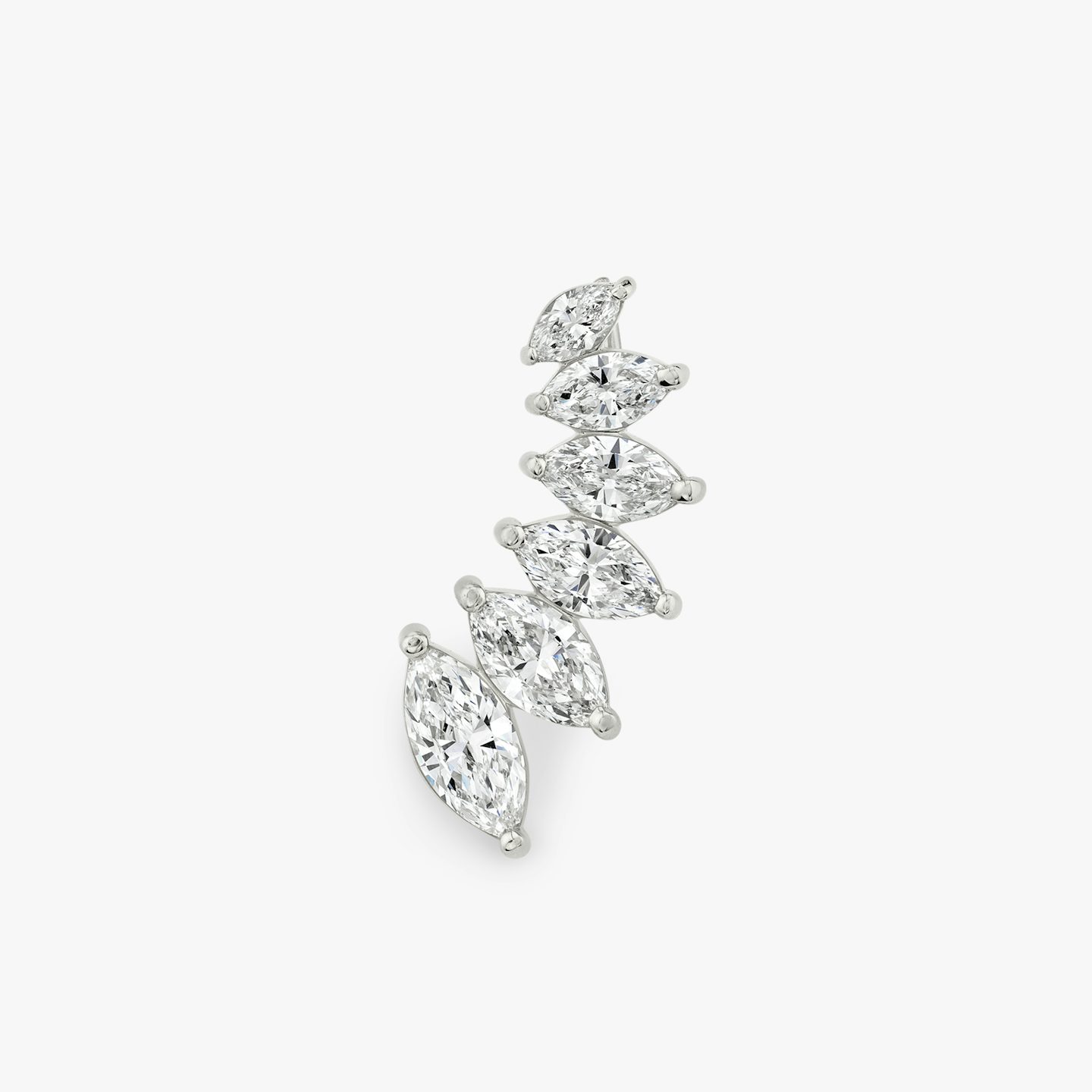 VRAI Ear Climber | Marquise | 14k | White Gold | diamondCount: 6 | side: left