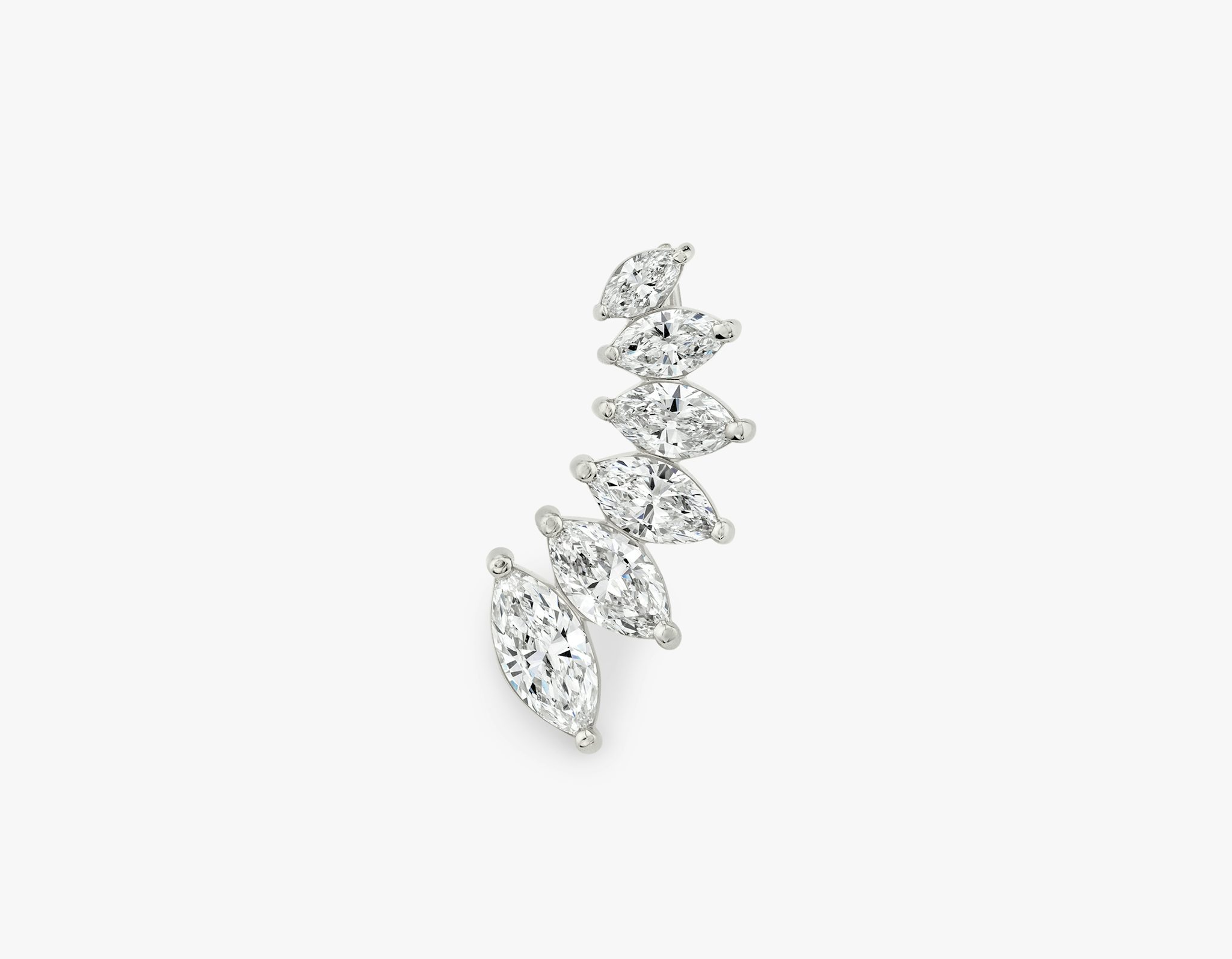 VRAI Ear Climber | Marquise | 14k | White Gold | diamondCount: 6 | side: left