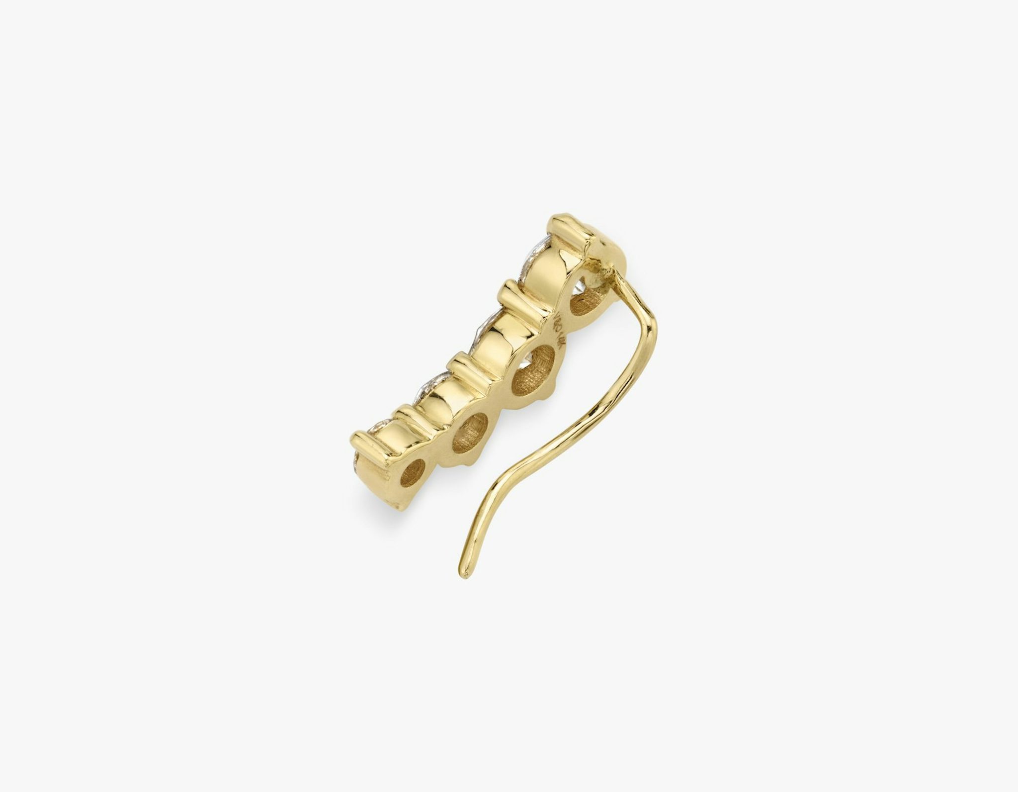VRAI Ear Climber | Round Brilliant | 14k | Yellow Gold | diamondCount: 4 | side: left