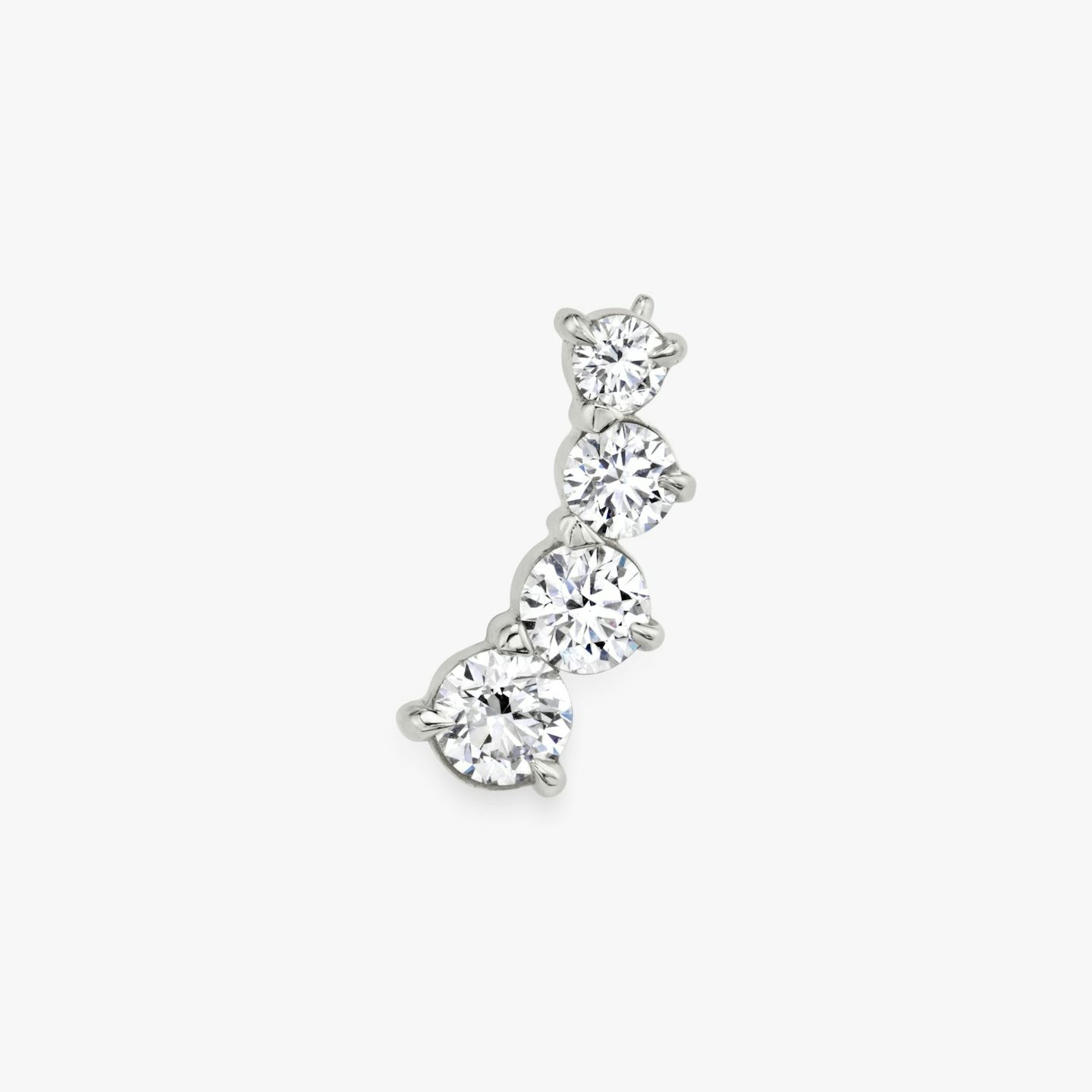 VRAI Ear Climber | Round Brilliant | 14k | White Gold | diamondCount: 4 | side: left