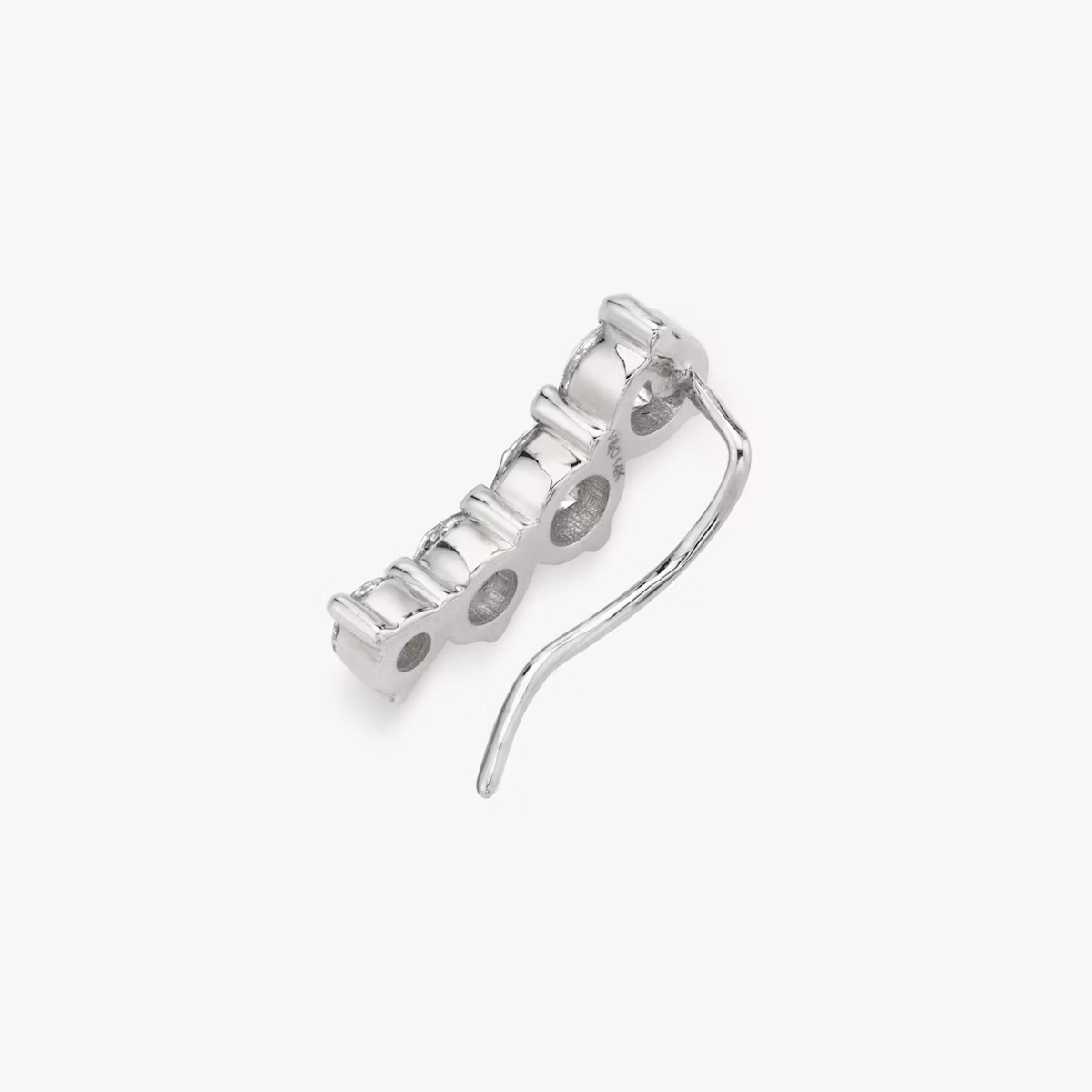 VRAI Ear Climber | Round Brilliant | 14k | White Gold | diamondCount: 4 | side: left
