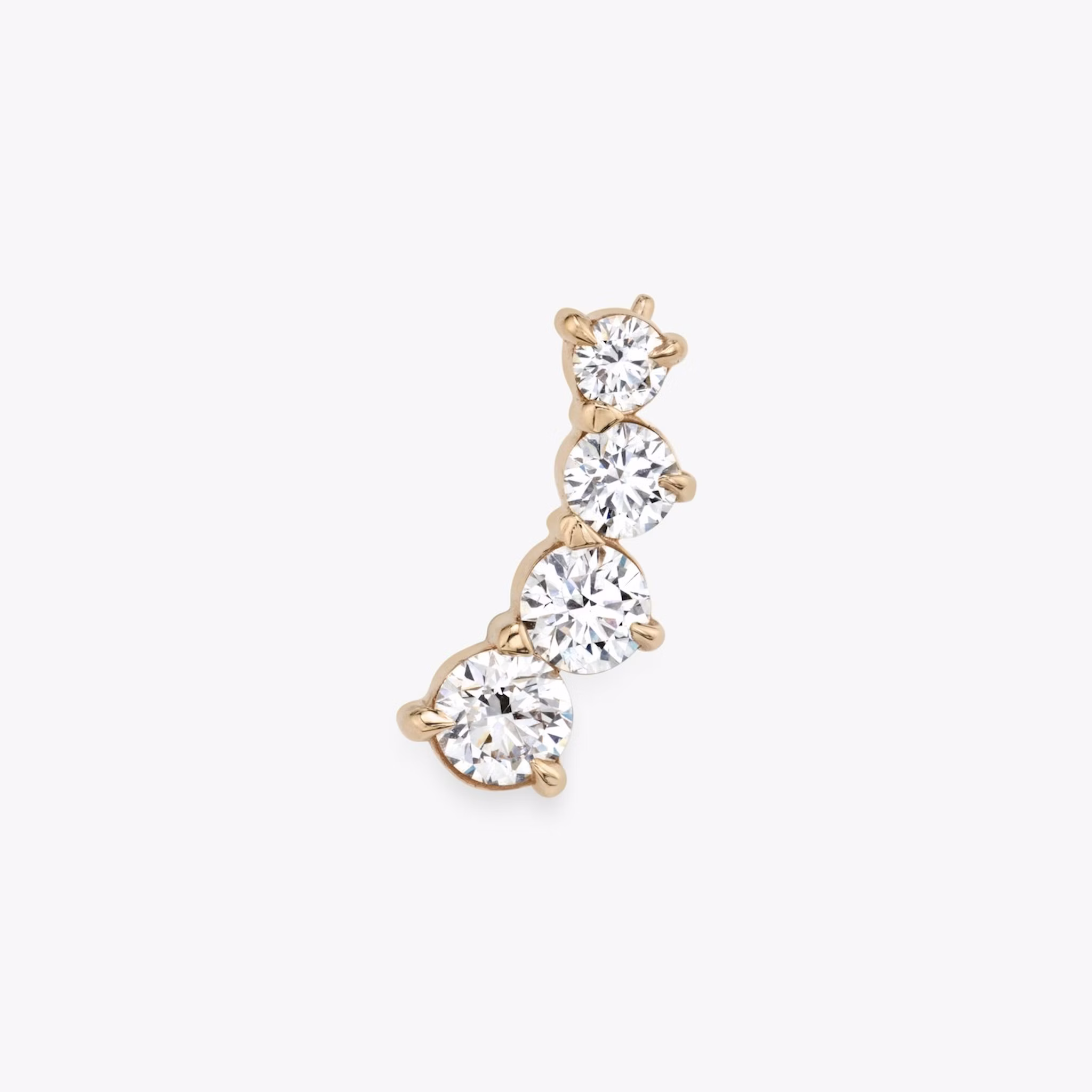 VRAI Ear Climber | Round Brilliant | 14k | Rose Gold | diamondCount: 4 | side: left