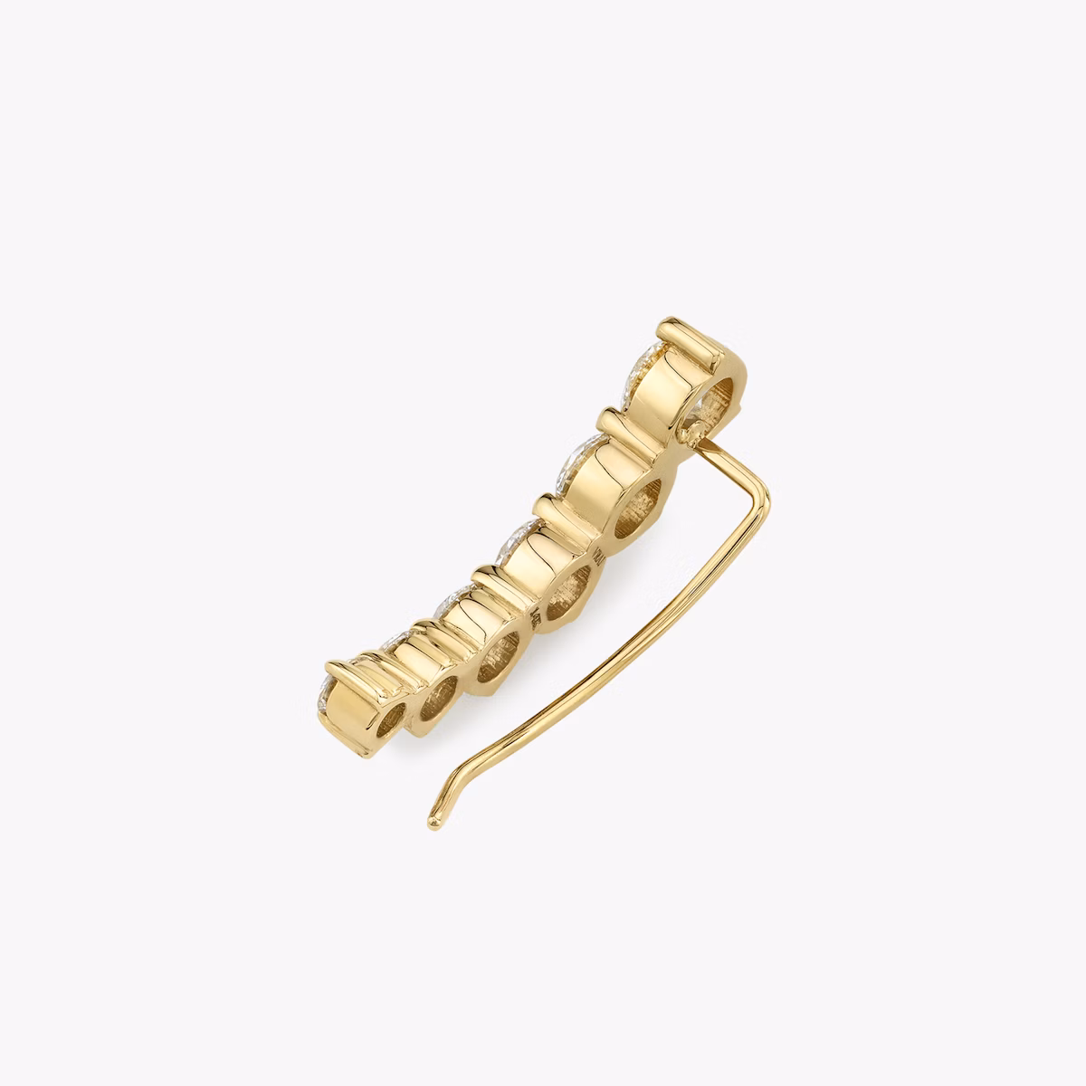 VRAI Ear Climber | Round Brilliant | 14k | Yellow Gold | diamondCount: 6 | side: left