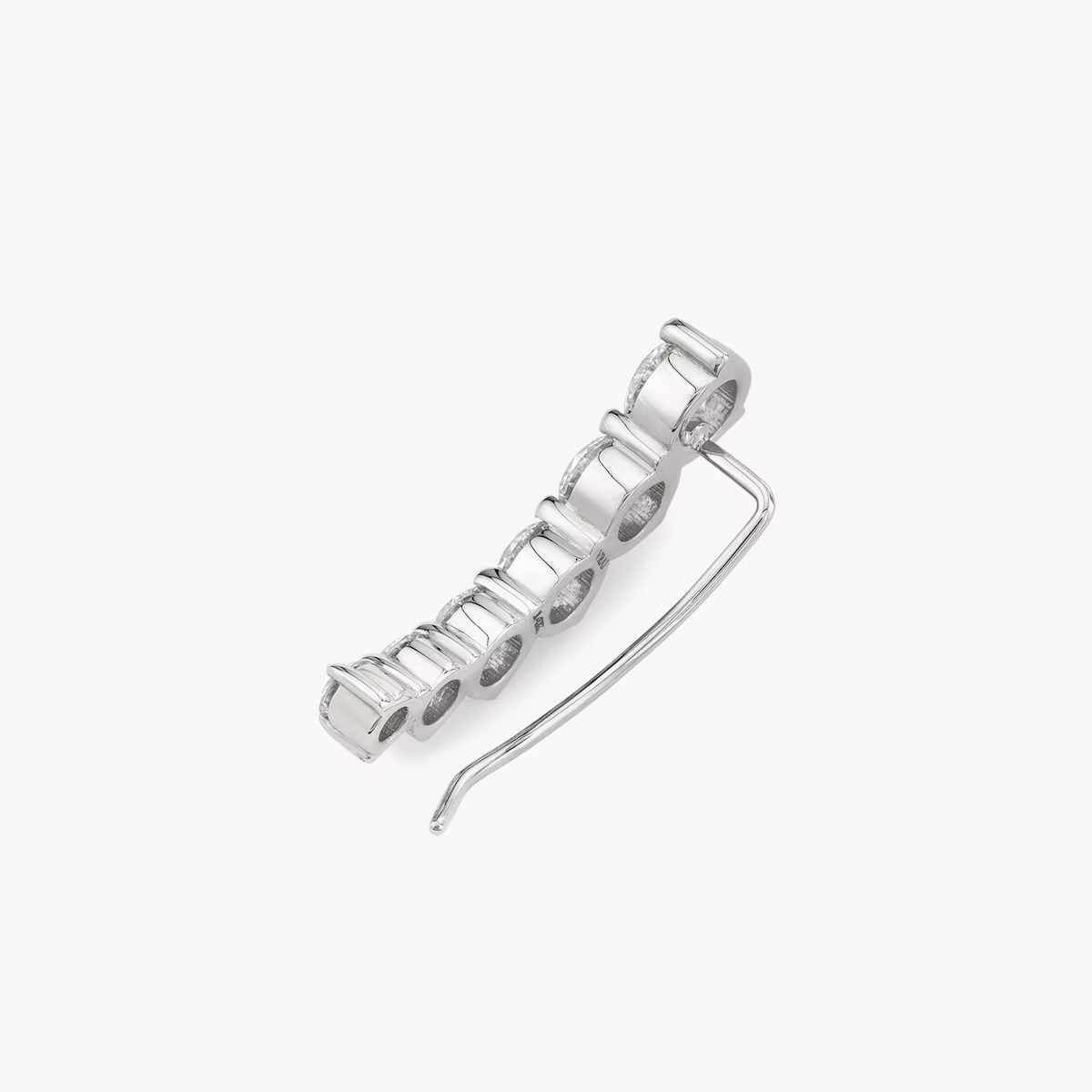 VRAI Ear Climber | Round Brilliant | 14k | White Gold | diamondCount: 6 | side: left