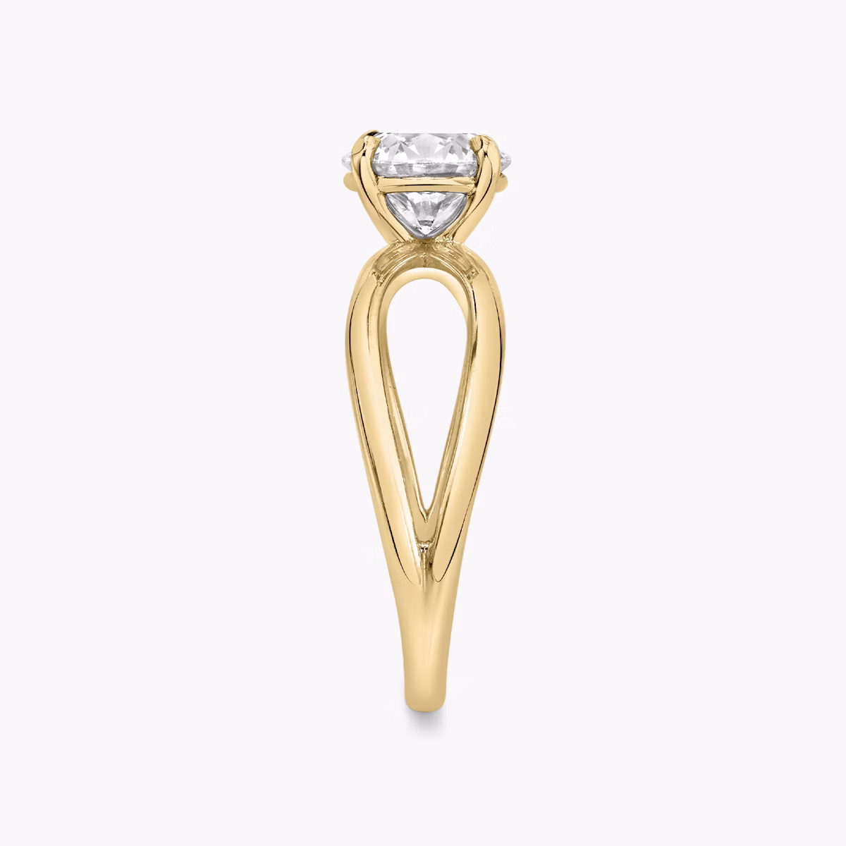 The Duet | Round Brilliant | 18k | Yellow Gold | bandAccent: Plain | caratWeight: 2.0ct | diamondOrientation: vertical
