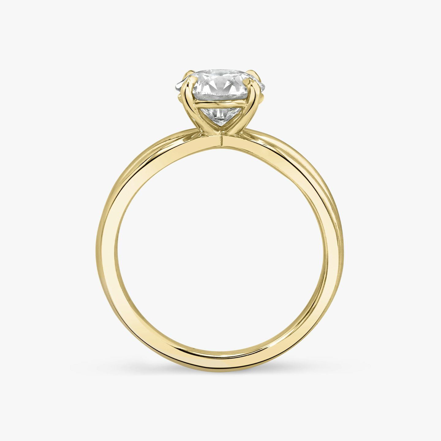The Duet | Round Brilliant | 18k | Yellow Gold | bandAccent: Plain | caratWeight: 1.0ct | diamondOrientation: vertical