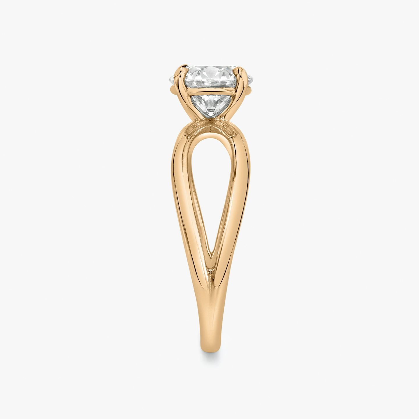 The Duet | Round Brilliant | 14k | Rose Gold | bandAccent: Plain | caratWeight: other | diamondOrientation: vertical