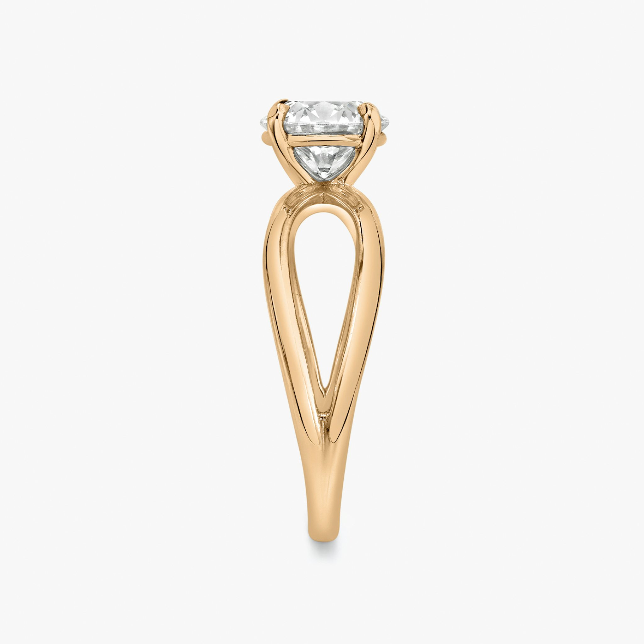 The Duet | Round Brilliant | 14k | Rose Gold | bandAccent: Plain | caratWeight: 1.5ct | diamondOrientation: vertical
