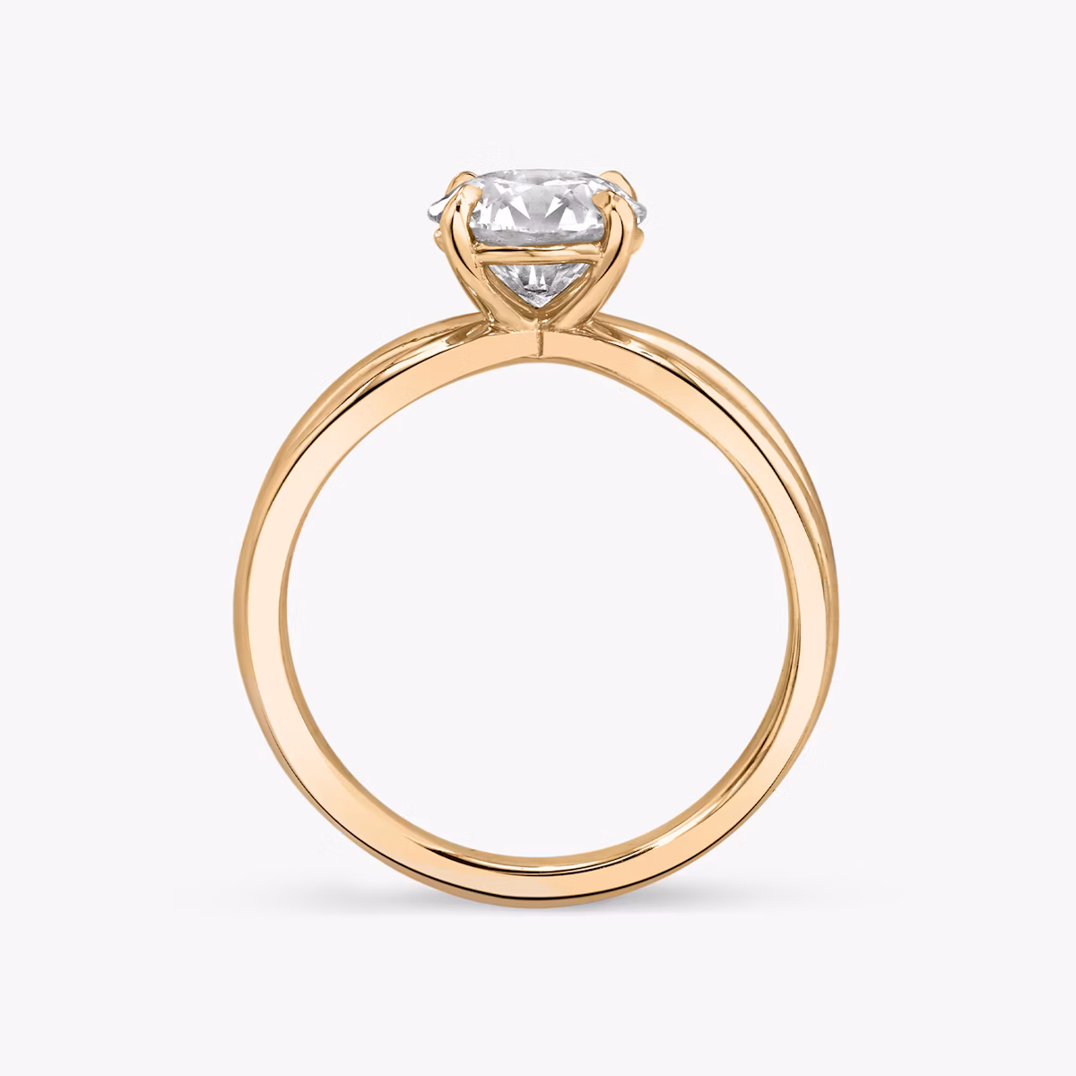 The Duet | Round Brilliant | 14k | Rose Gold | bandAccent: Plain | caratWeight: 2.0ct | diamondOrientation: vertical
