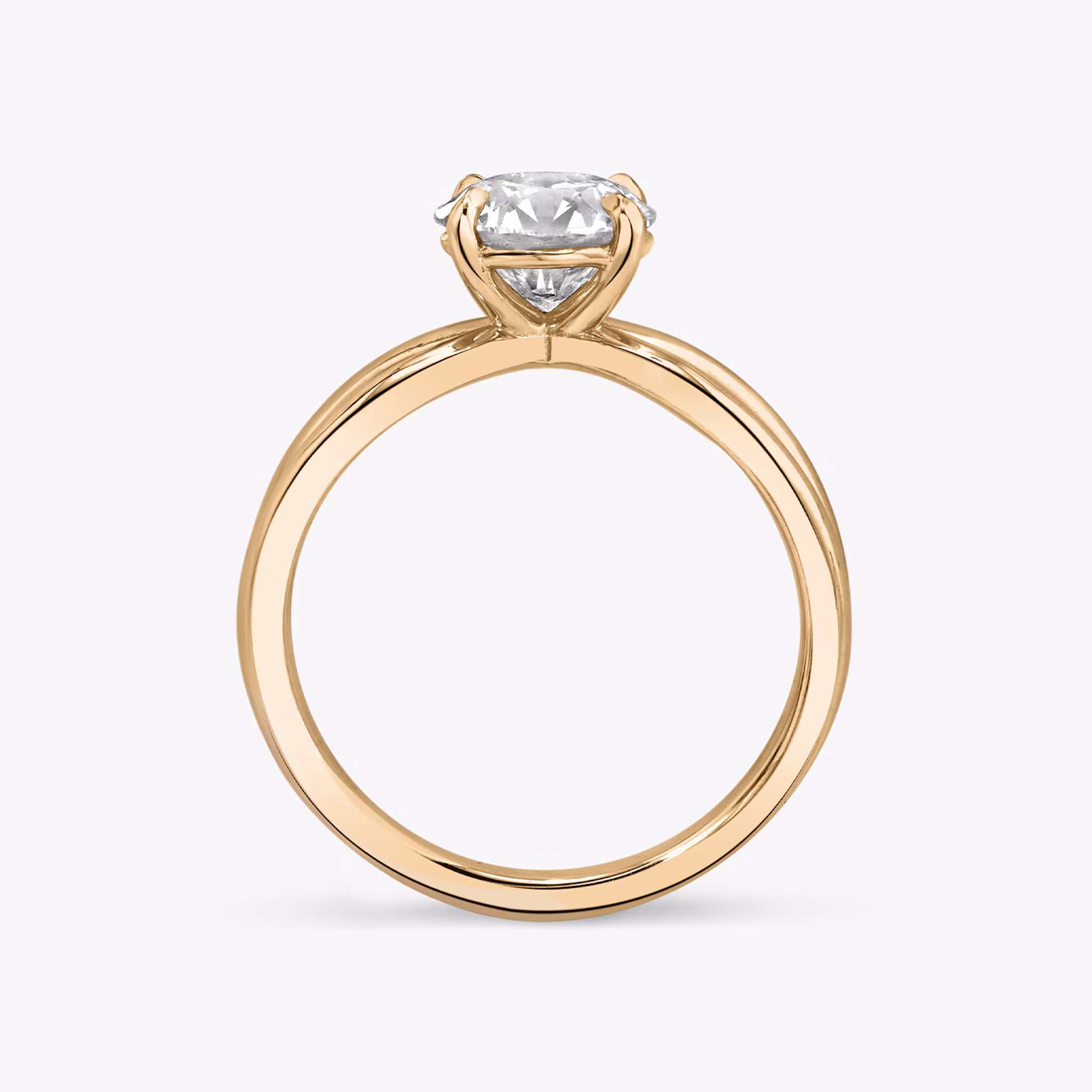 The Duet | Round Brilliant | 14k | Rose Gold | bandAccent: Plain | caratWeight: 1.5ct | diamondOrientation: vertical