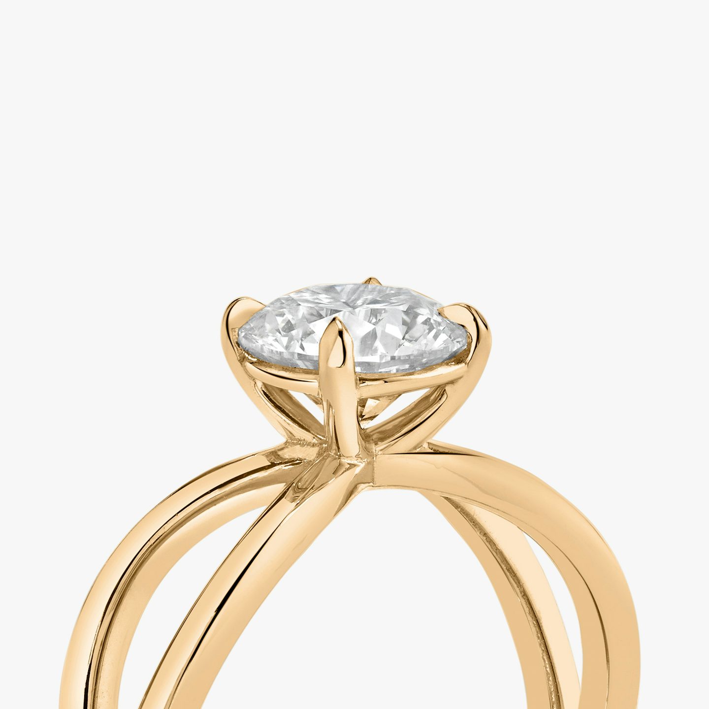 The Duet | Round Brilliant | 14k | Rose Gold | bandAccent: Plain | caratWeight: other | diamondOrientation: vertical