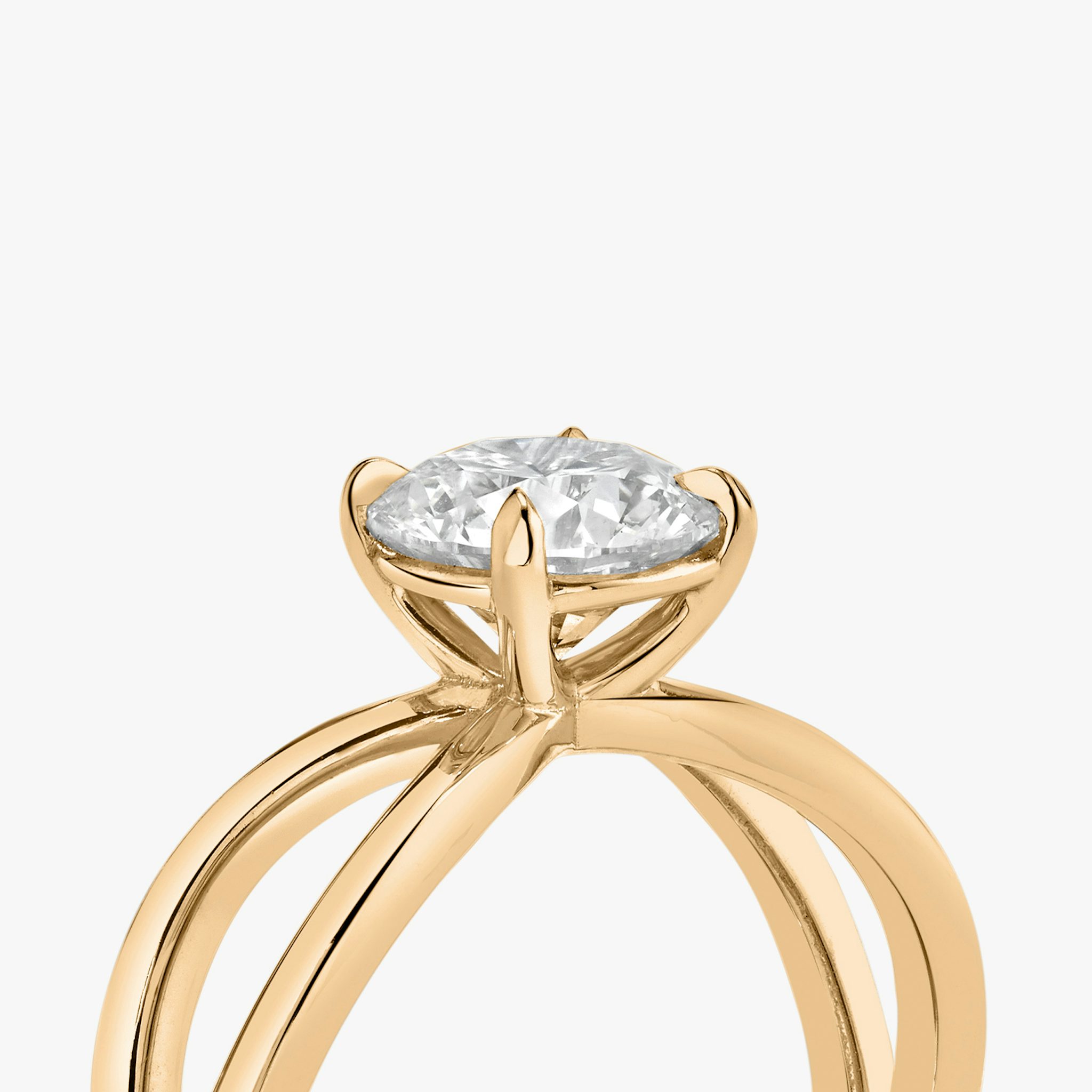 The Duet | Round Brilliant | 14k | Rose Gold | bandAccent: Plain | caratWeight: 1.5ct | diamondOrientation: vertical