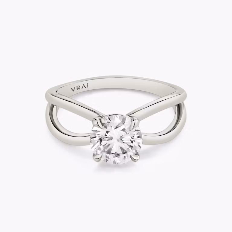 Duet round diamond ring