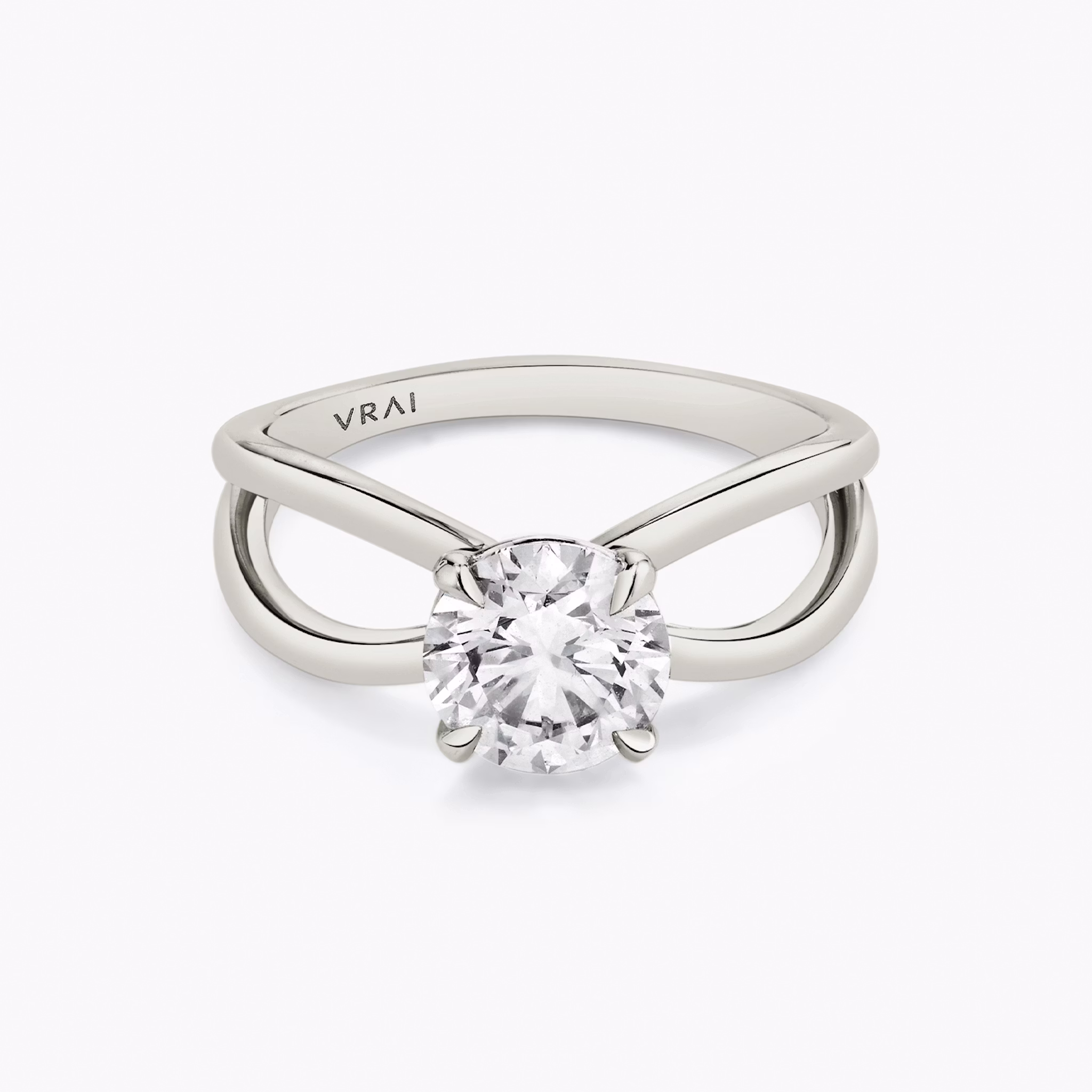 Duet round diamond ring