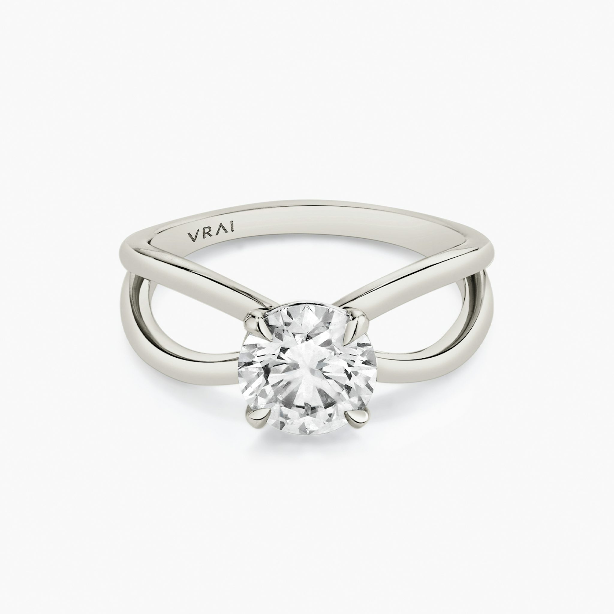 Duet round diamond ring