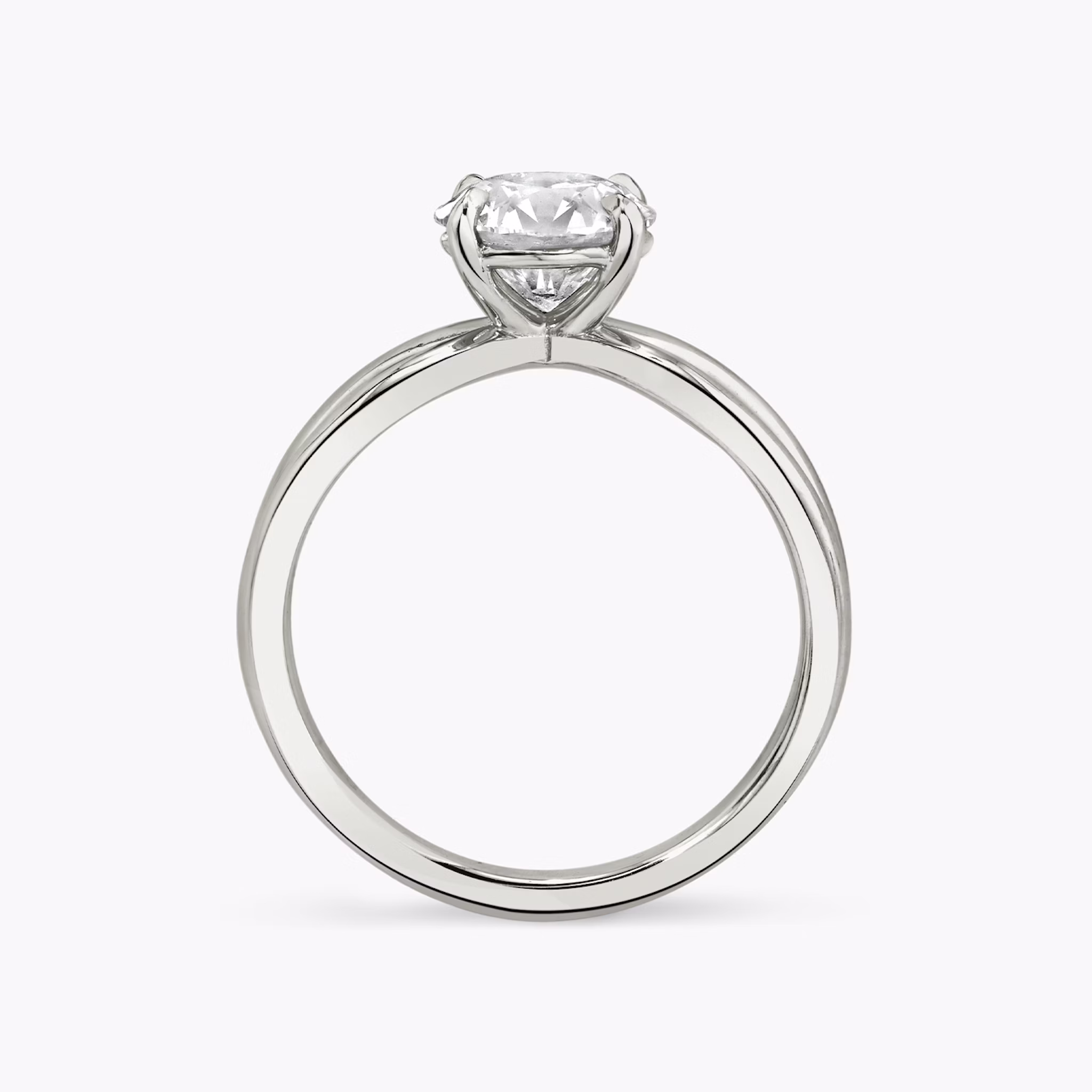 The Duet | Round Brilliant | Platinum | bandAccent: Plain | caratWeight: 1.0ct | diamondOrientation: vertical