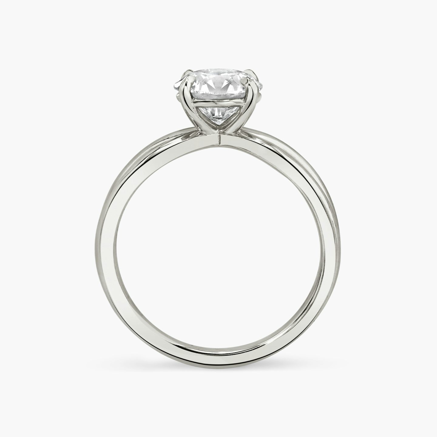 The Duet | Round Brilliant | 18k | White Gold | bandAccent: Plain | caratWeight: 1.0ct | diamondOrientation: vertical
