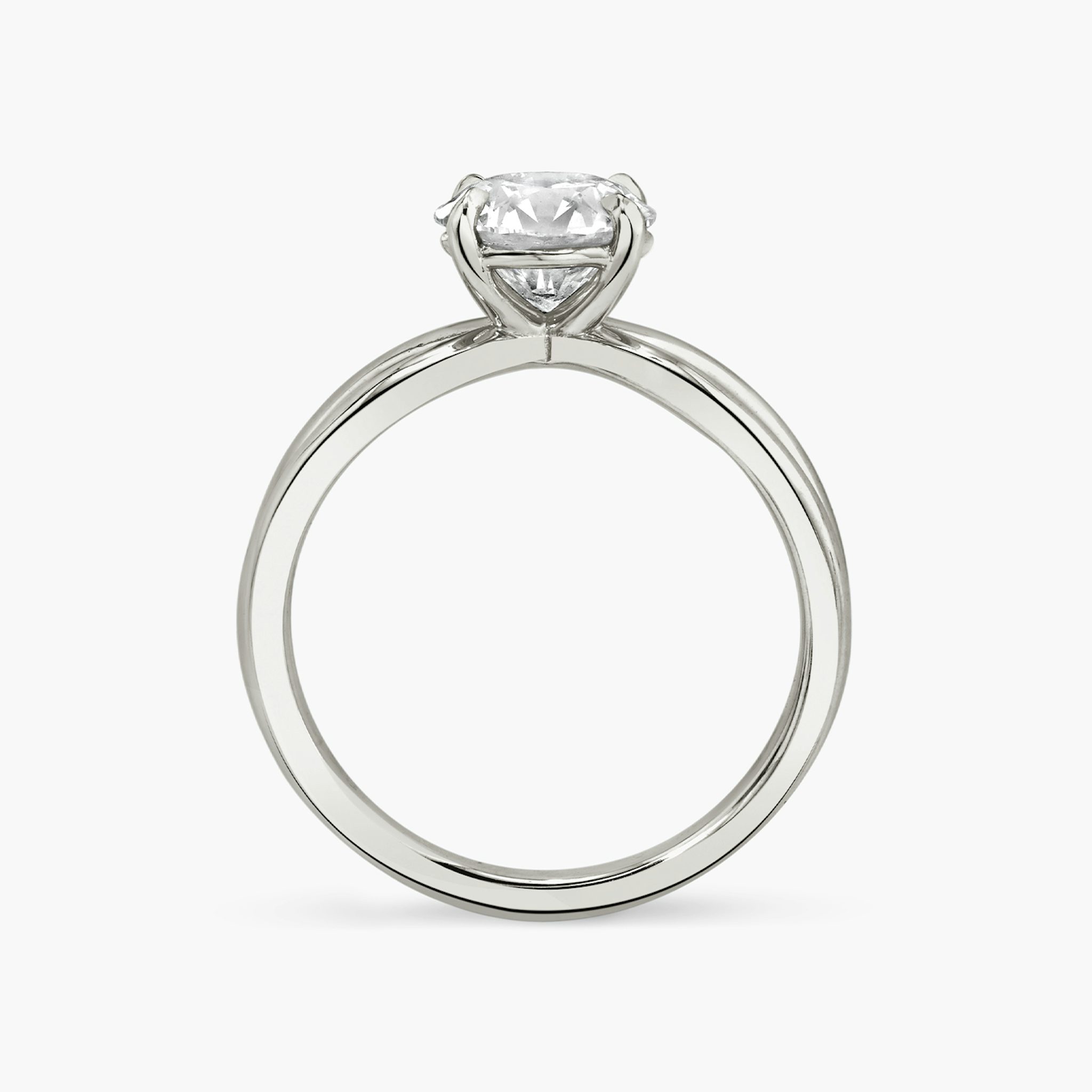 The Duet | Round Brilliant | 18k | White Gold | bandAccent: Plain | caratWeight: 1.0ct | diamondOrientation: vertical