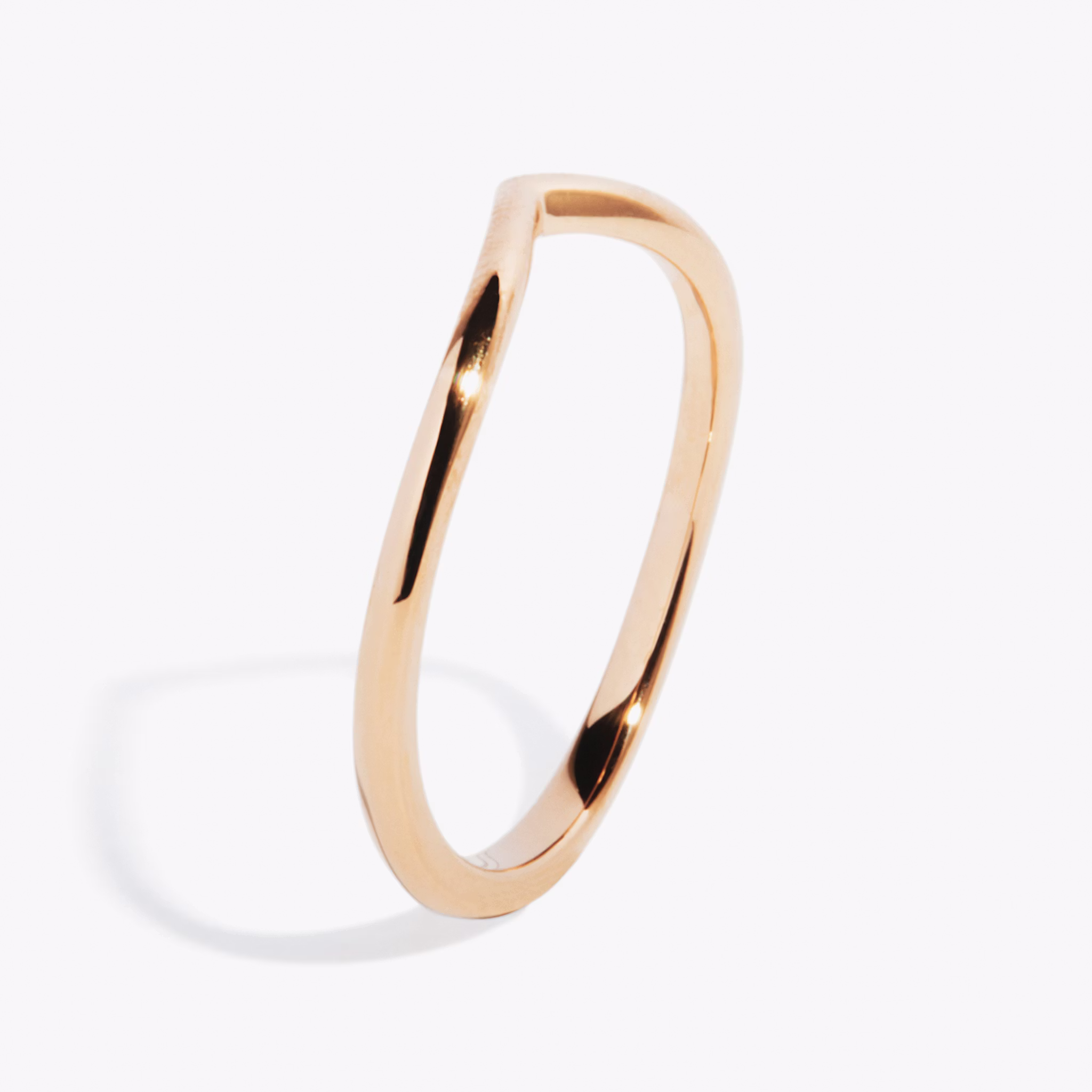 The Chevron Band | 14k | Rose Gold | bandAccent: Plain
