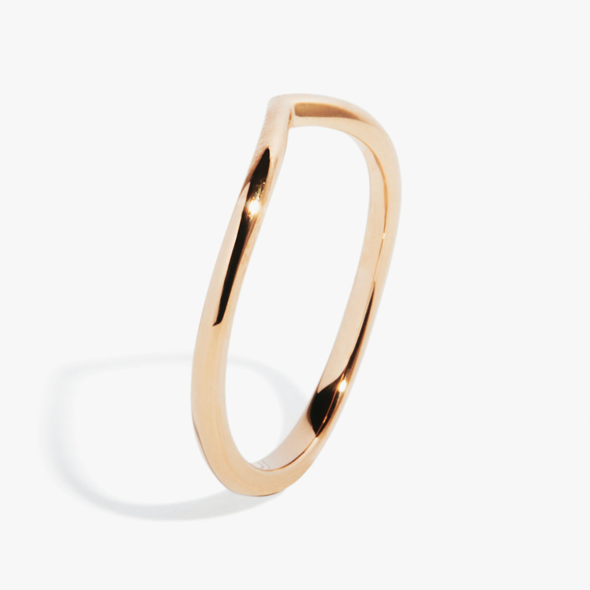 The Chevron Band | 14k | Rose Gold | bandAccent: Plain