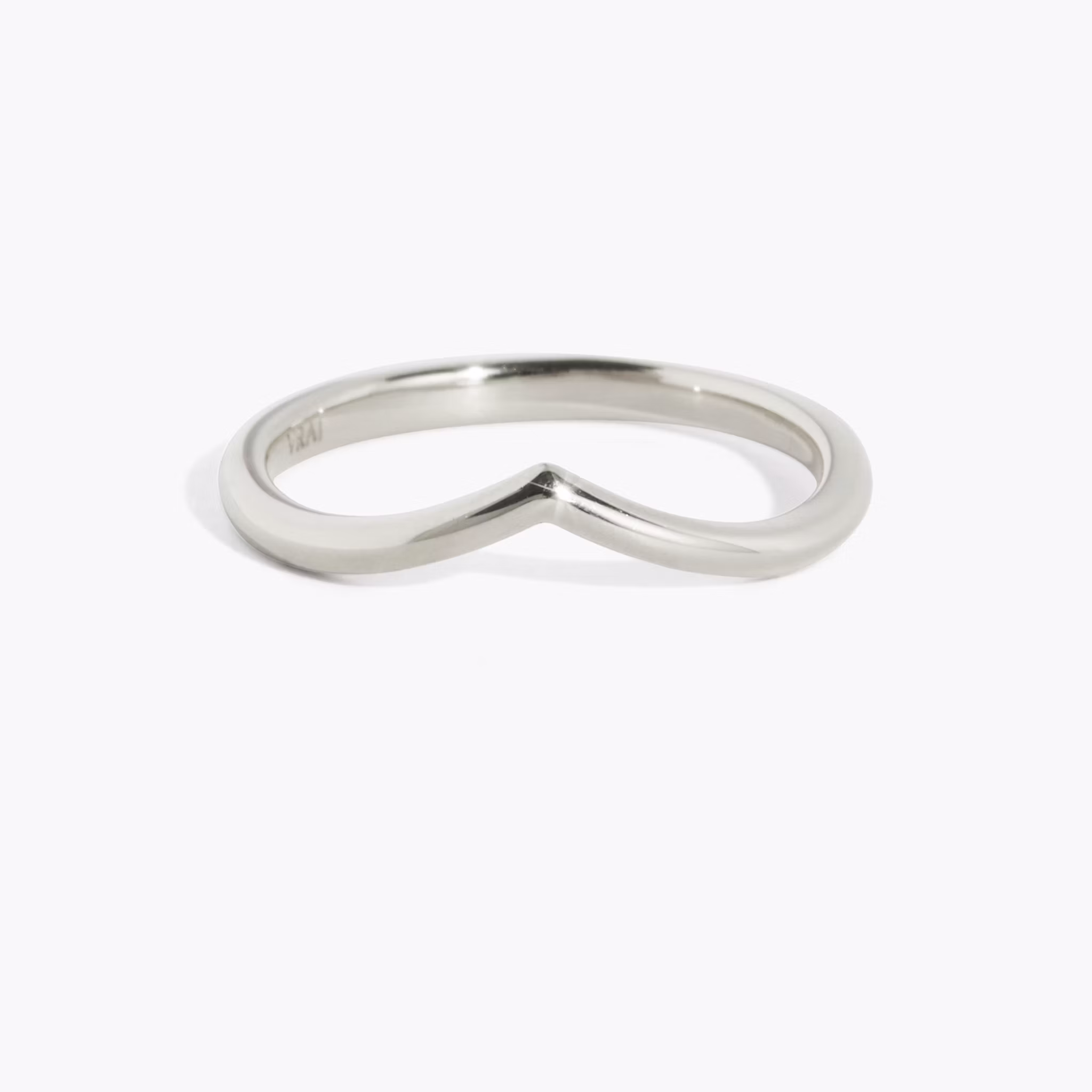 The Chevron Band | White Gold
