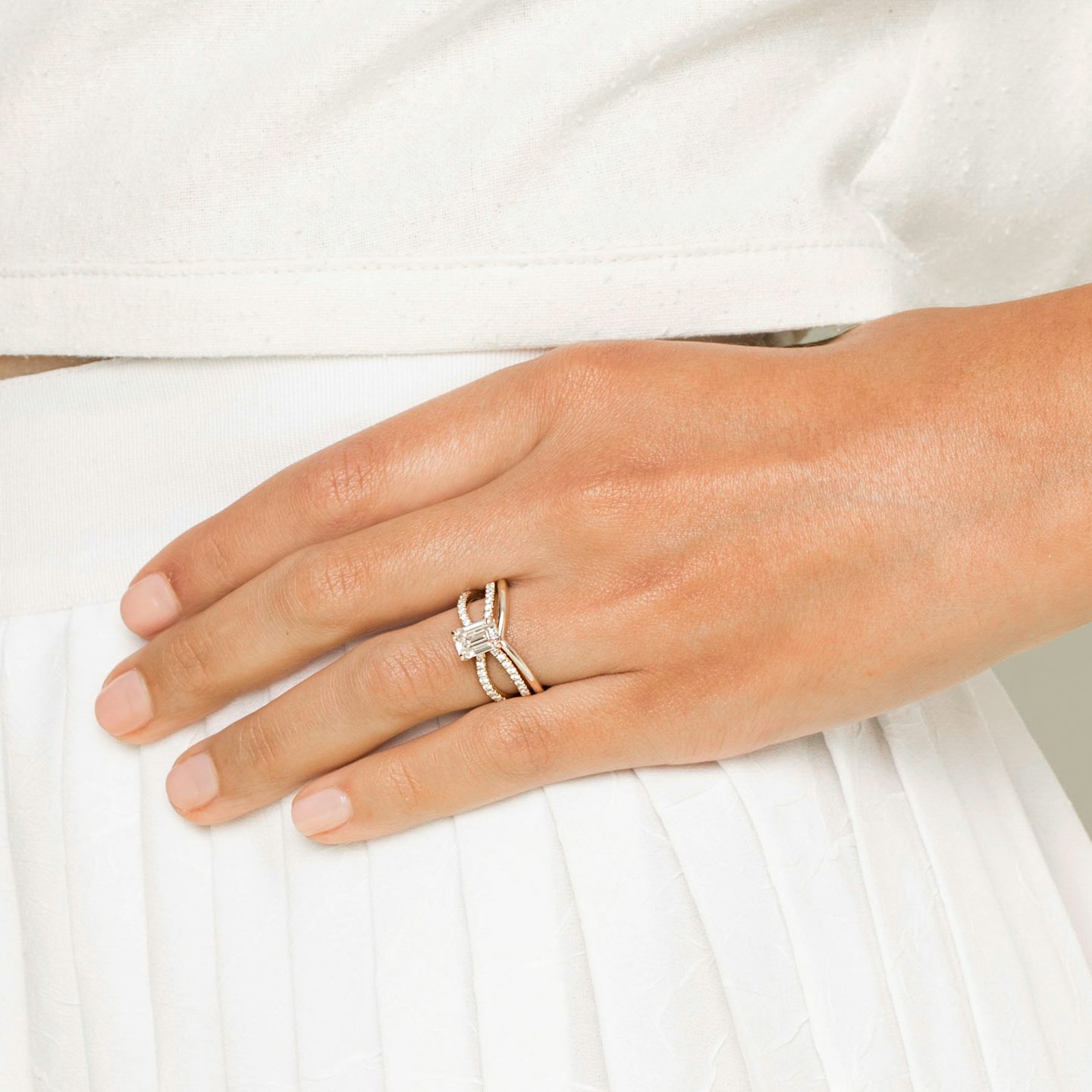 Alianza Chevron | 18k | Oro blanco | bandAccent: Simple