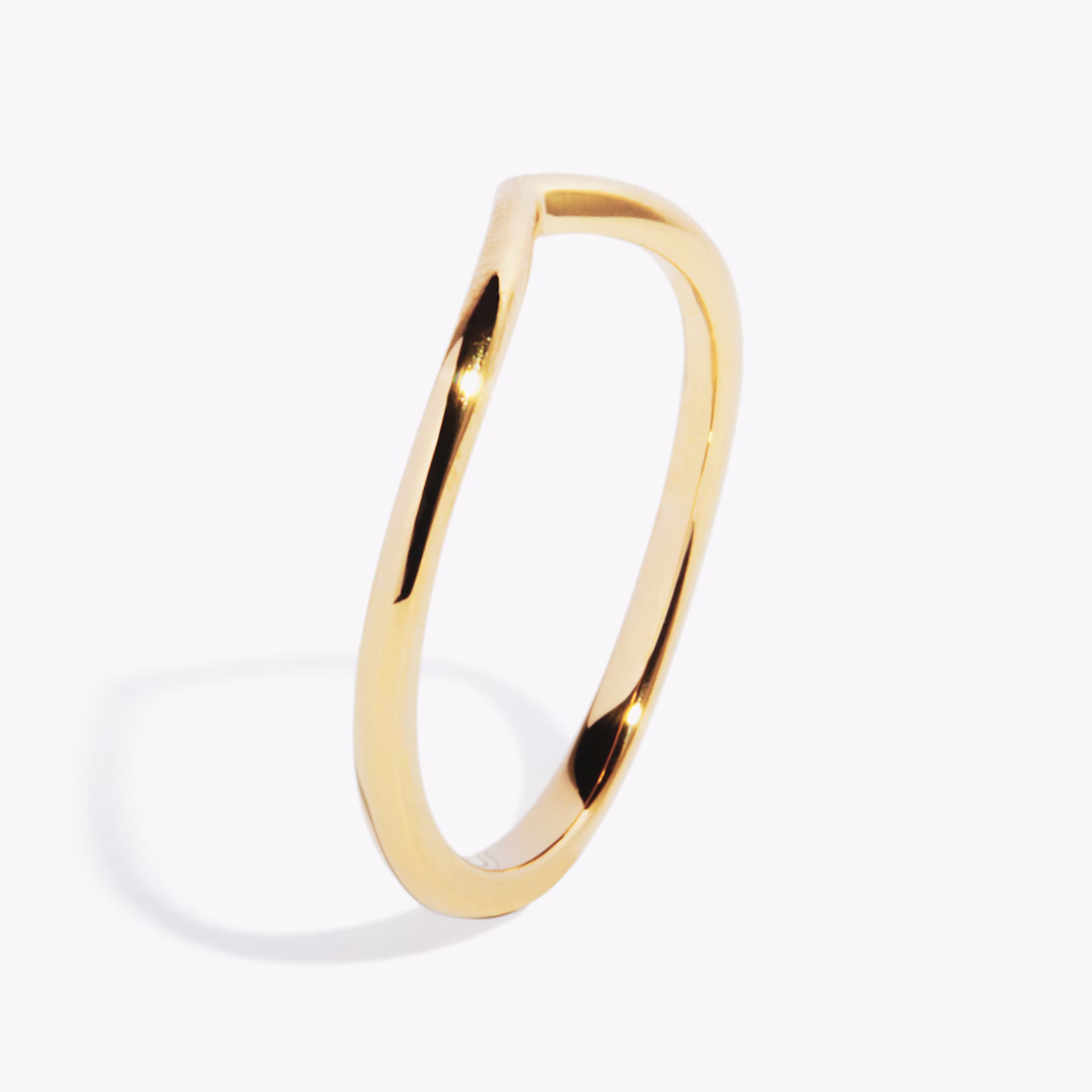 The Chevron Band | 18k | Yellow Gold | bandAccent: Plain
