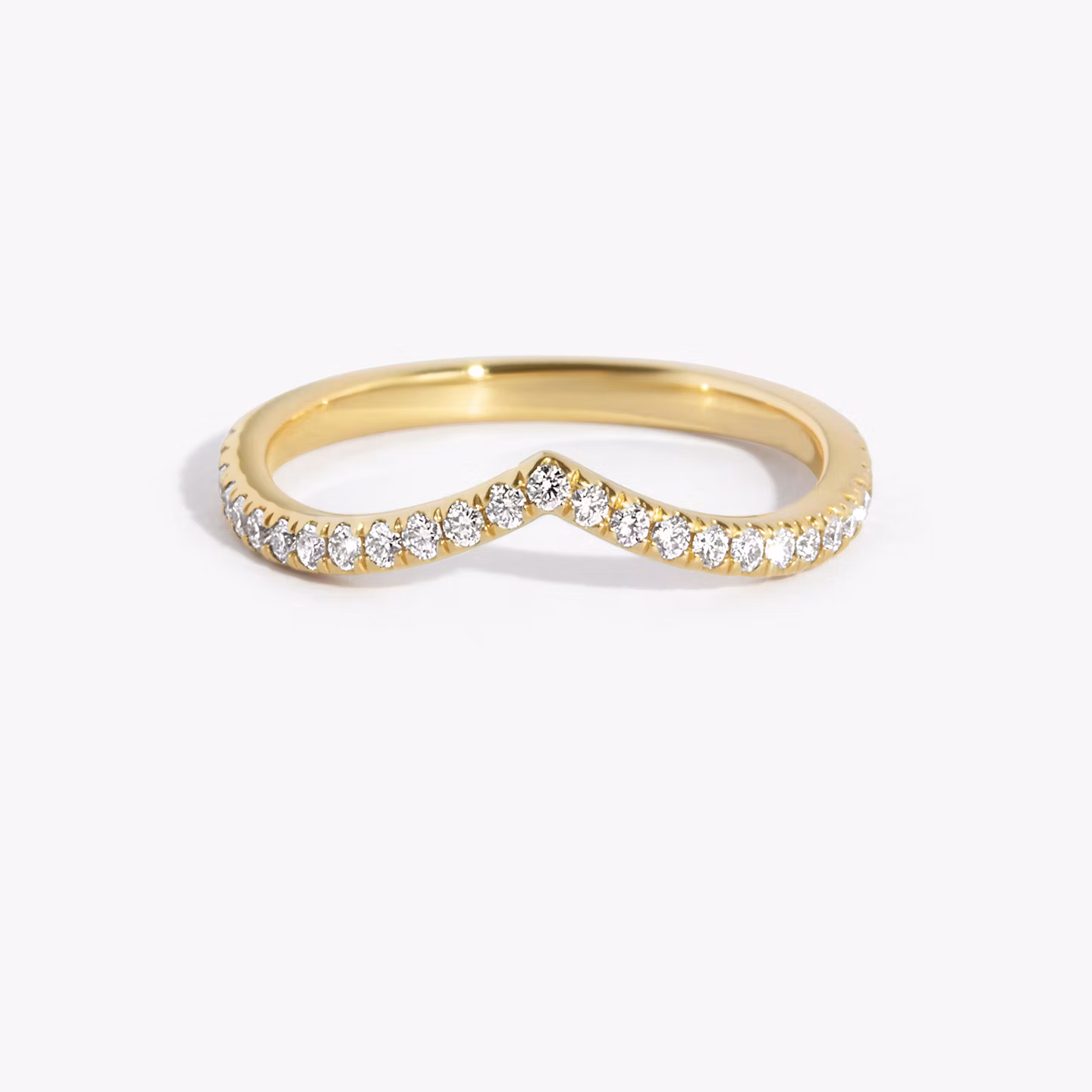 The Chevron Band Round Brilliant | Yellow Gold