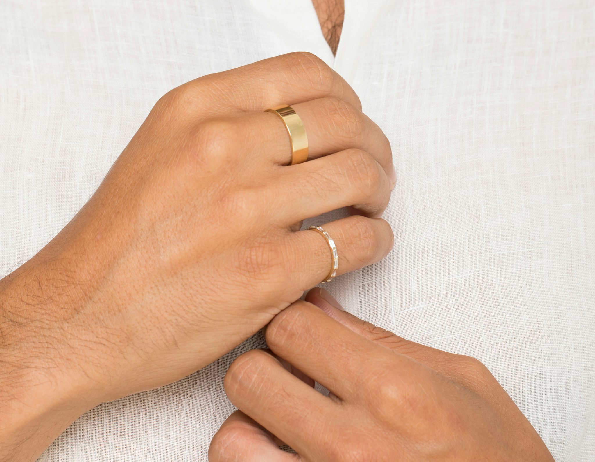 The Baguette Bar Band | Baguette | 14k | Rose Gold | bandStyle: full