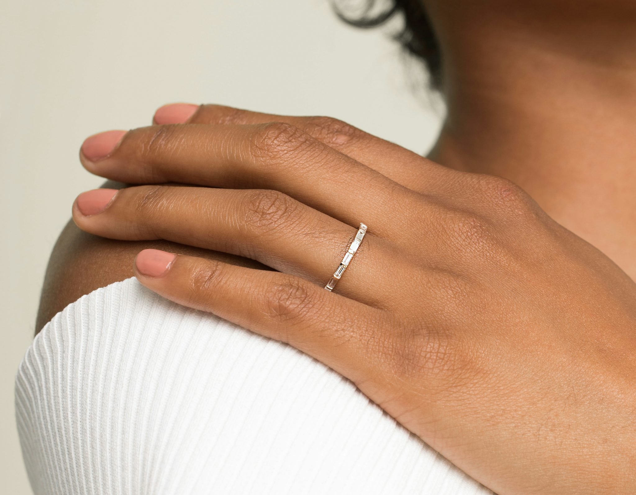 The Baguette Bar Band | Baguette | 18k | Yellow Gold | bandStyle: full