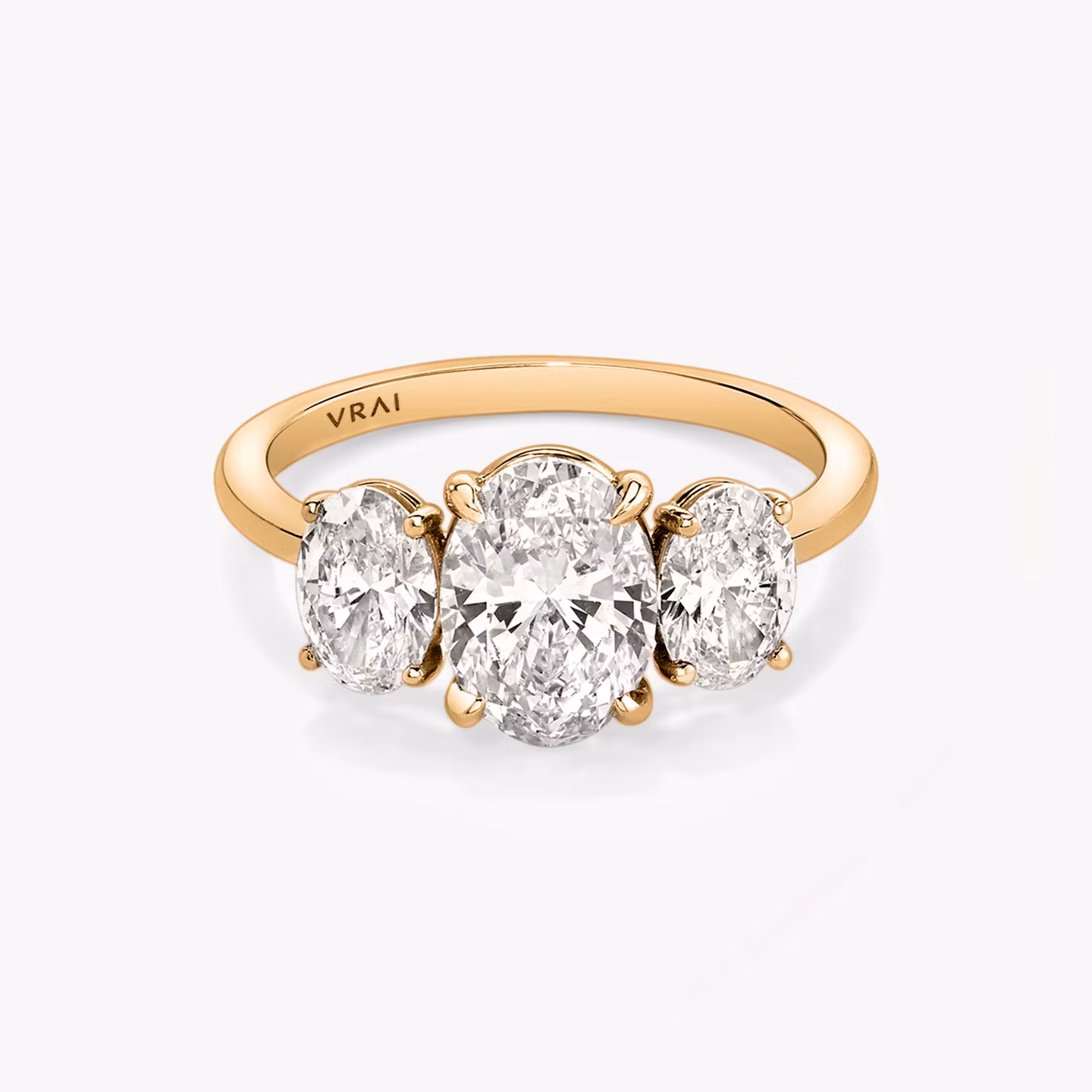 The Three Stone Oval | Rose Gold