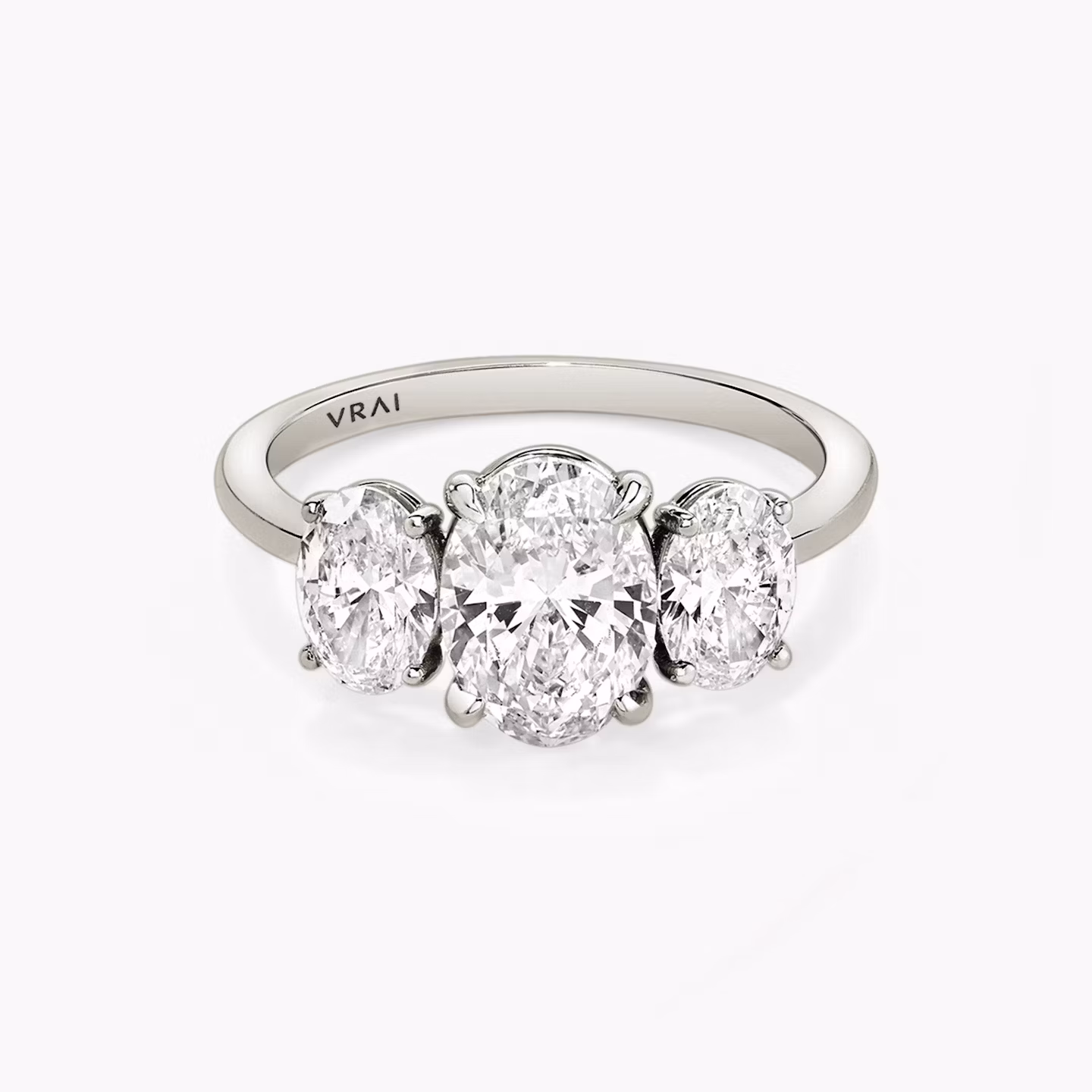 The Three Stone Oval | White Gold