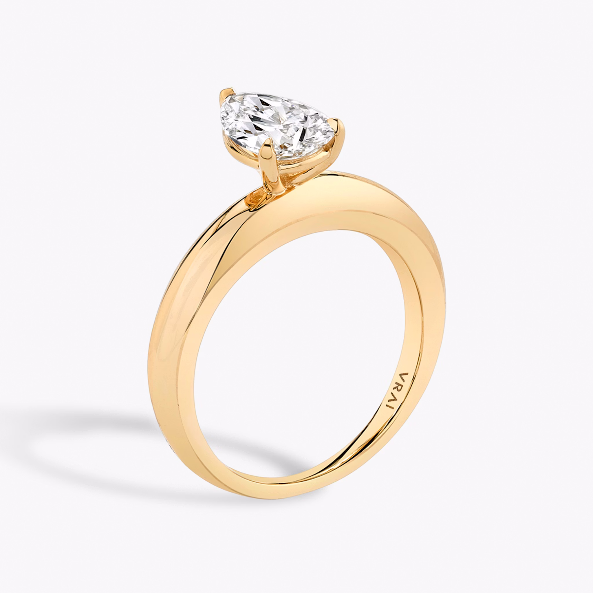 The Curator | Pear | 14k | Rose Gold | bandAccent: Plain | diamondOrientation: vertical | caratWeight: other