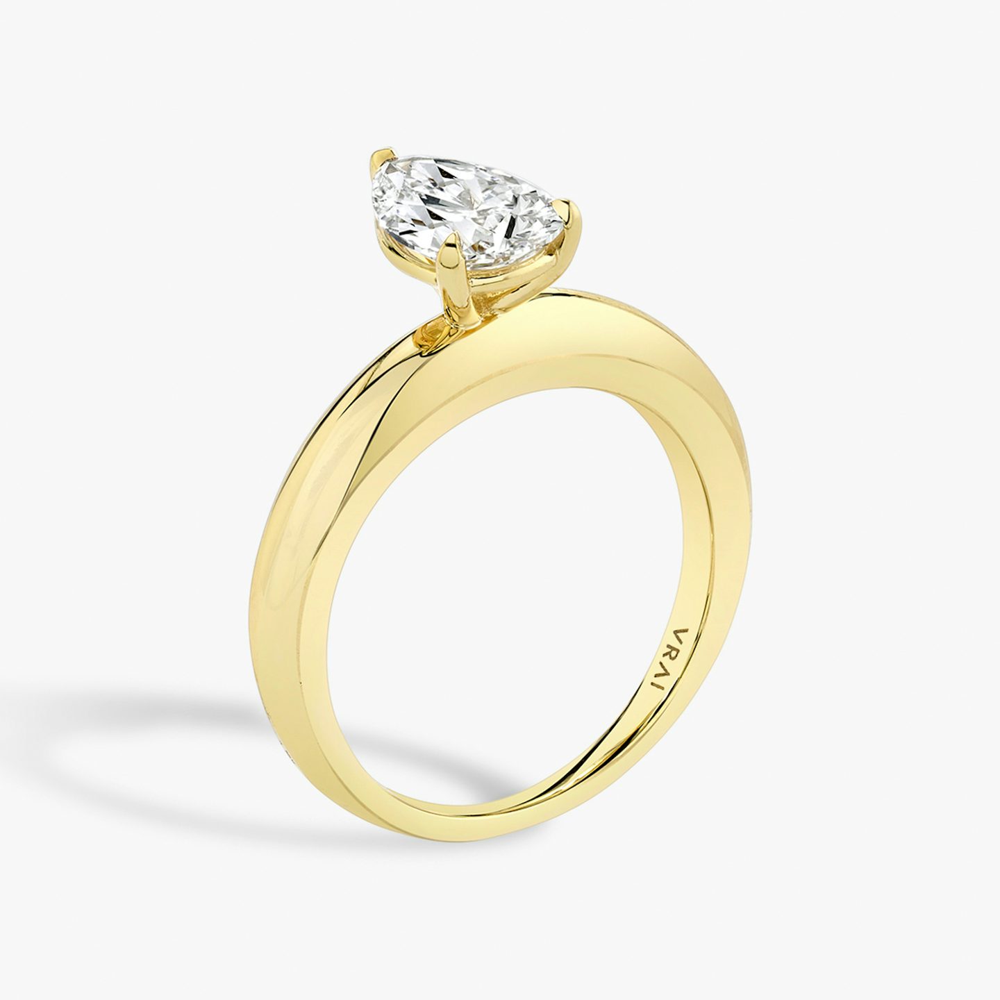 The Curator | Pear | 18k | Yellow Gold | bandAccent: Plain | diamondOrientation: vertical | caratWeight: other